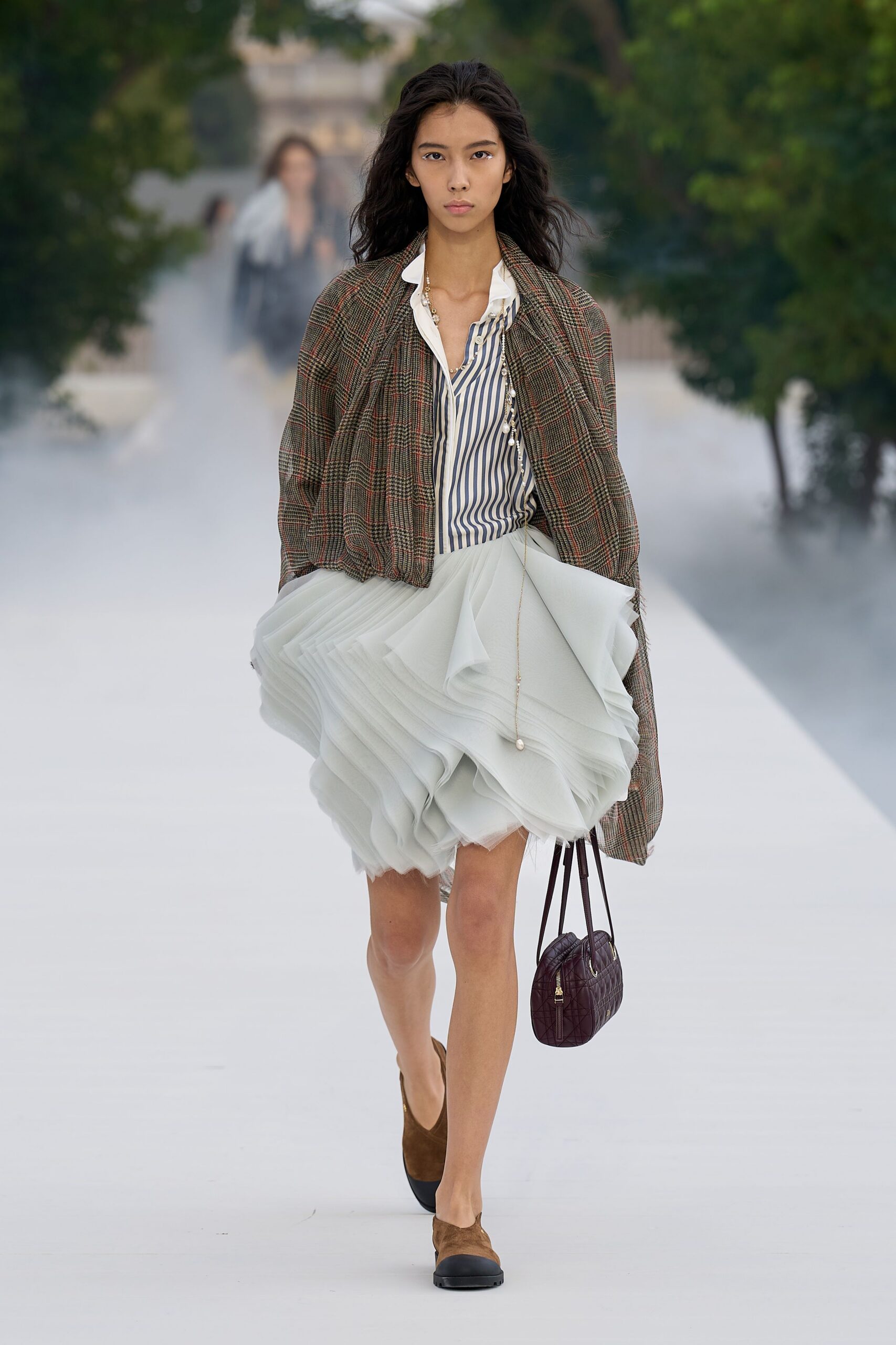 ivory tulle ruffled layered flowing textured mini skirt