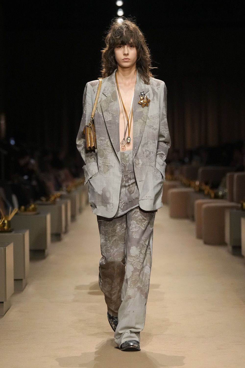 oversized floral jacquard blazer