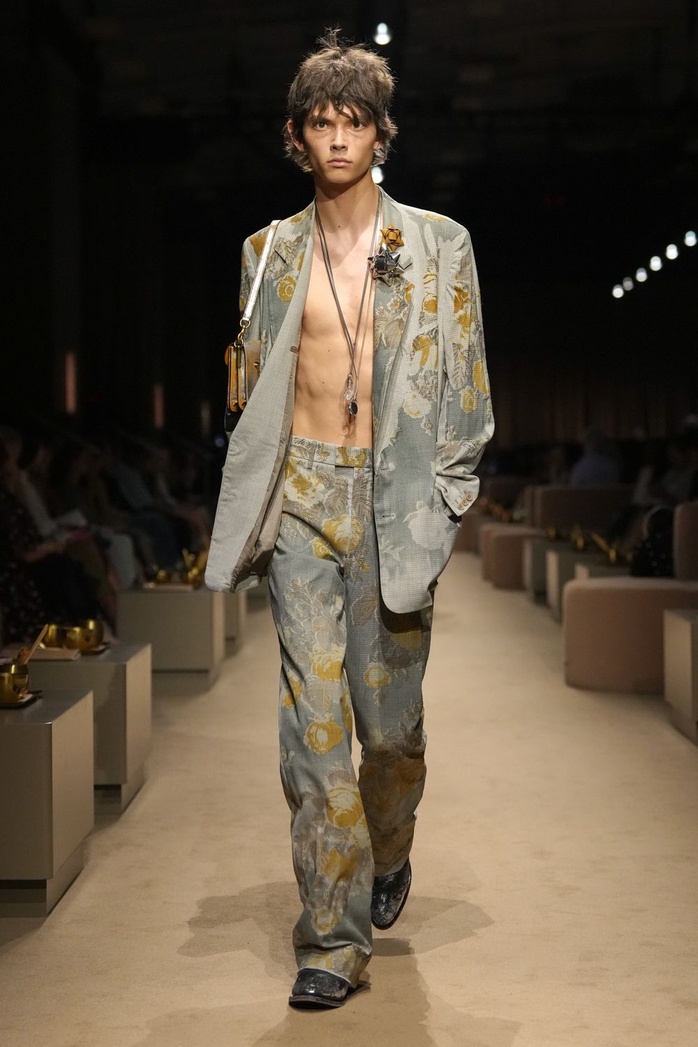 floral jacquard oversized blazer