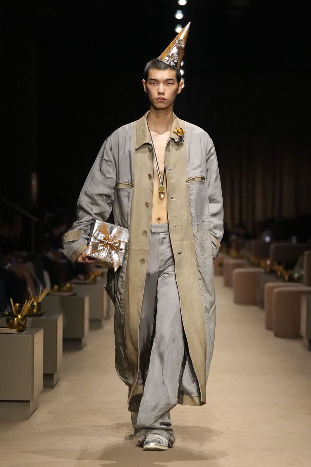 patchwork duster coat
