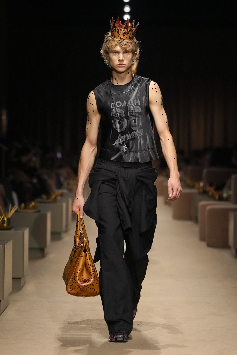 graphic satin logo tank top