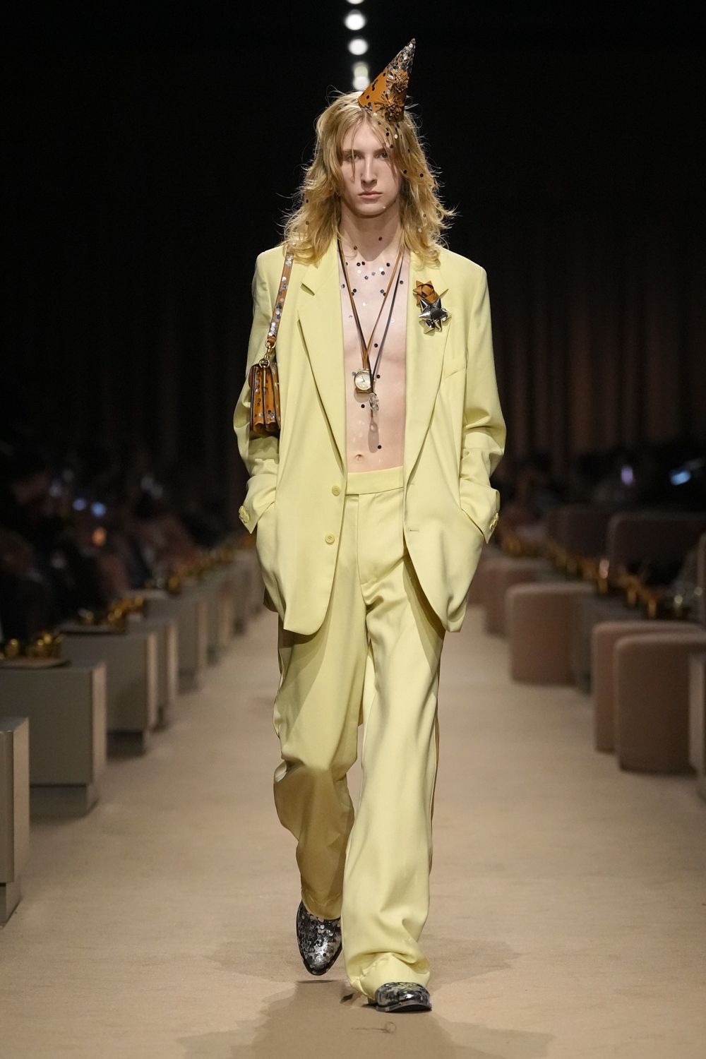 oversized pale yellow blazer