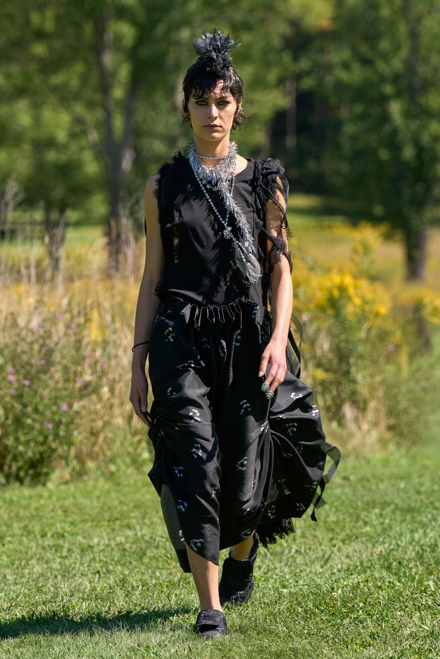 black draped sarong midi skirt