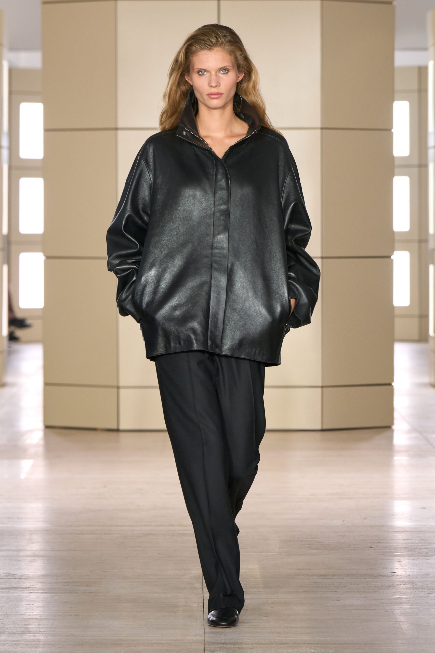 black unknown relaxed straight-leg pants