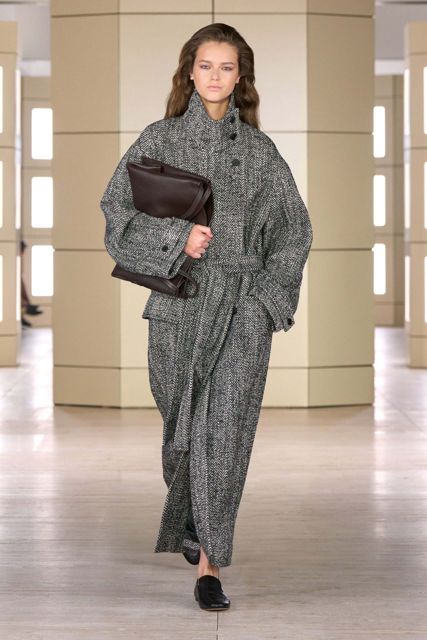 oversized herringbone wrap coat