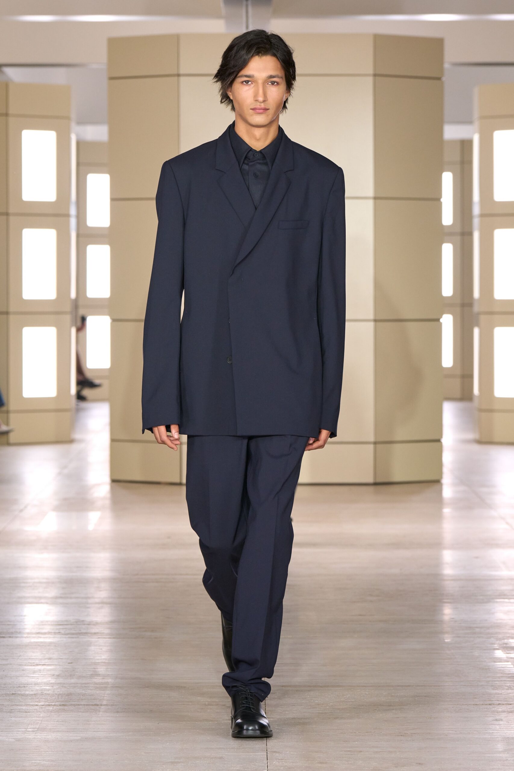 blue unknown straight-leg pants