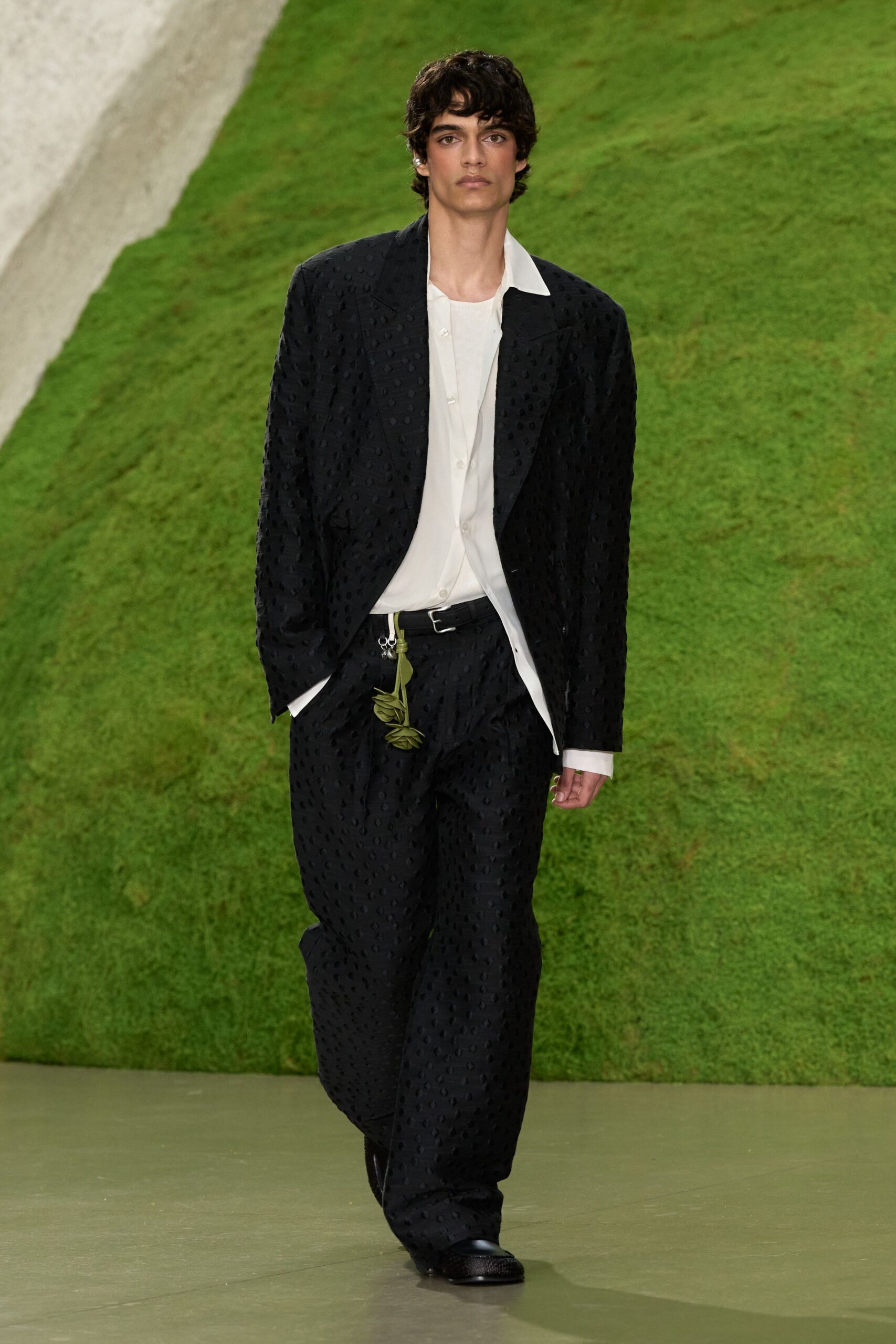 textured black tailored blazer