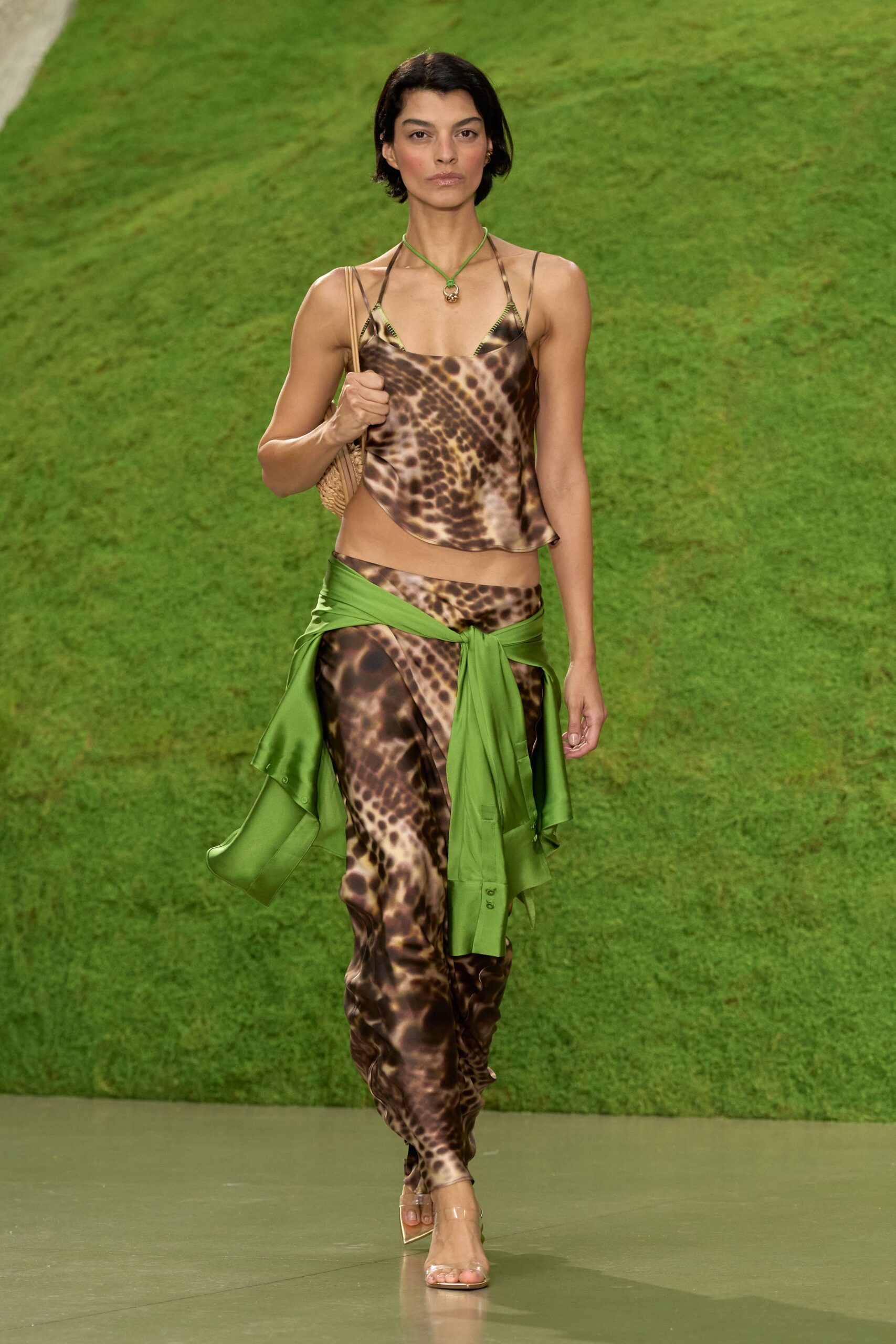 snake-print satin camisole