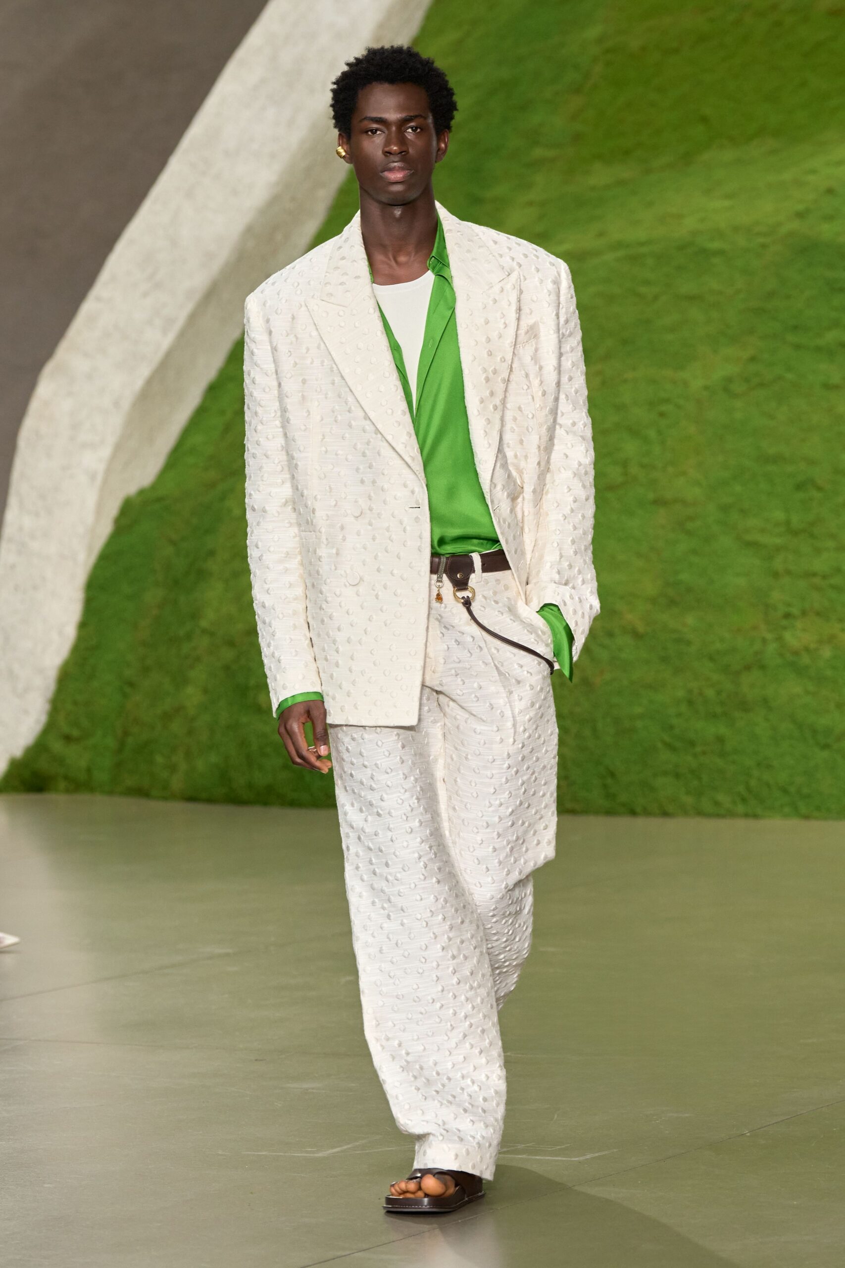 ivory textured oversized suit blazer