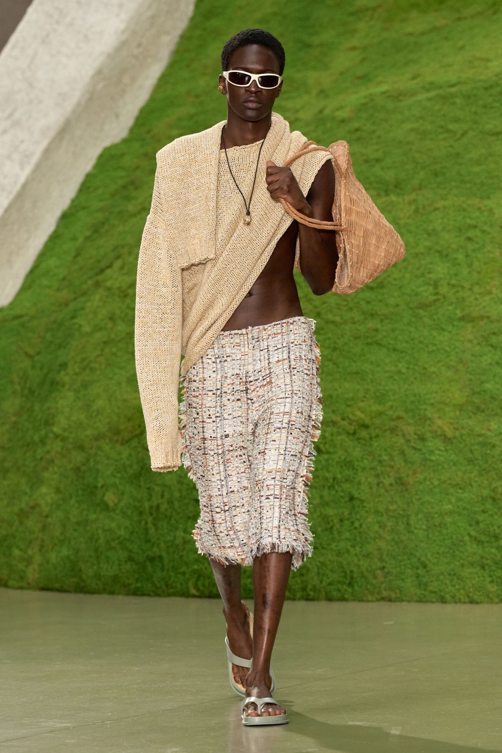 draped one-shoulder knit sweater