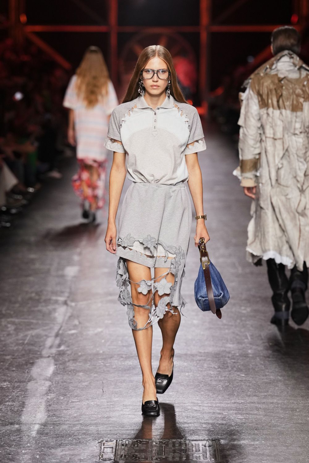 gray cutout polo dress
