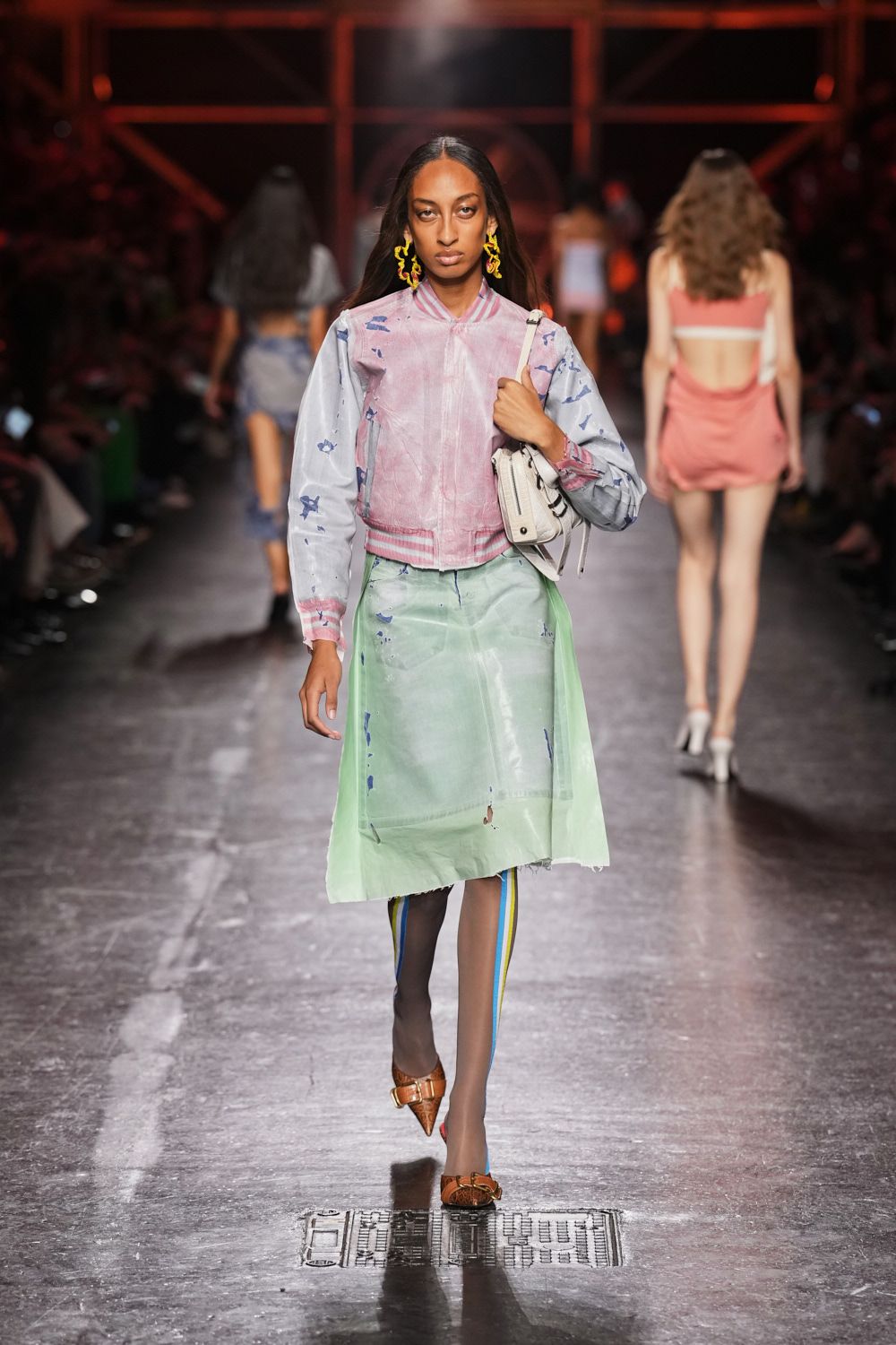 sheer pastel bomber jacket
