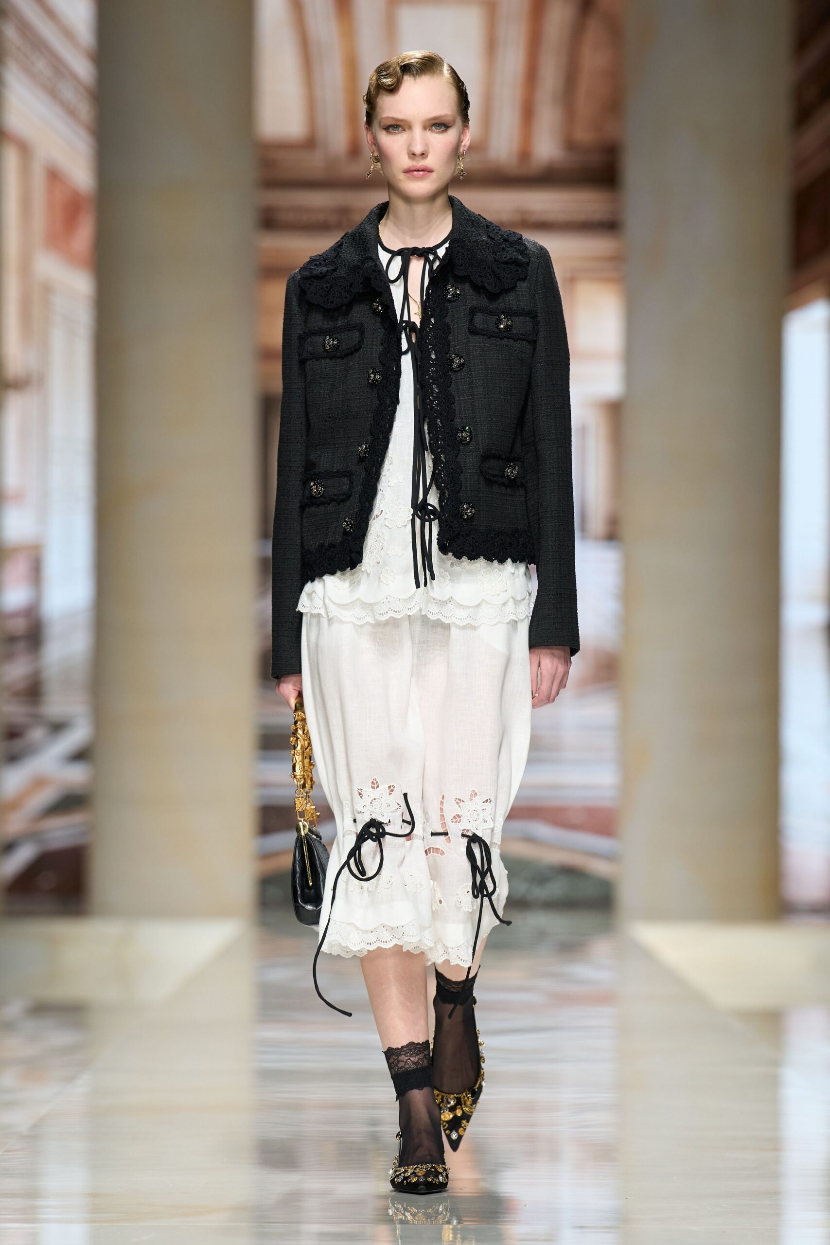 black tweed embellished cropped jacket