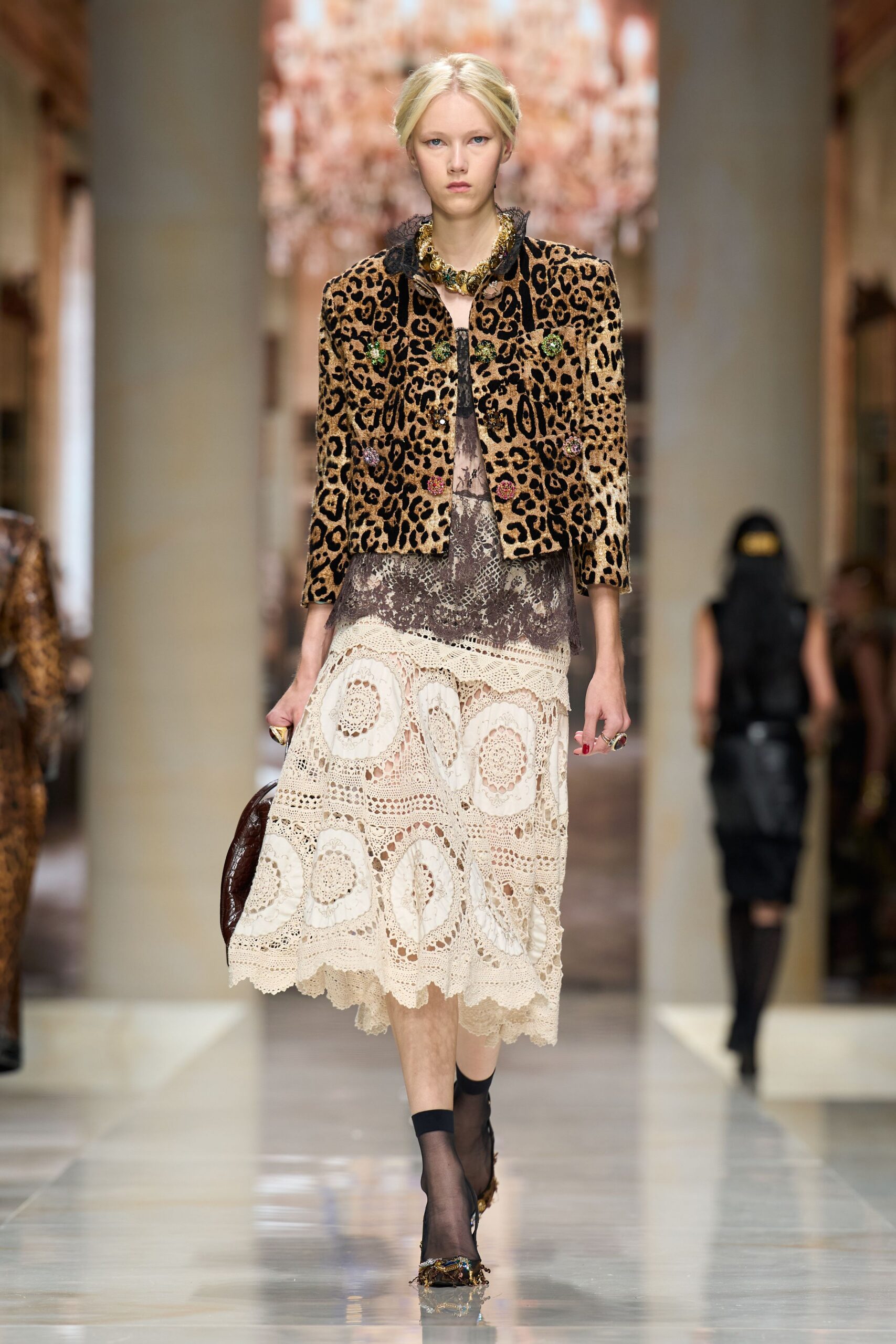 leopard embellished cropped jacket