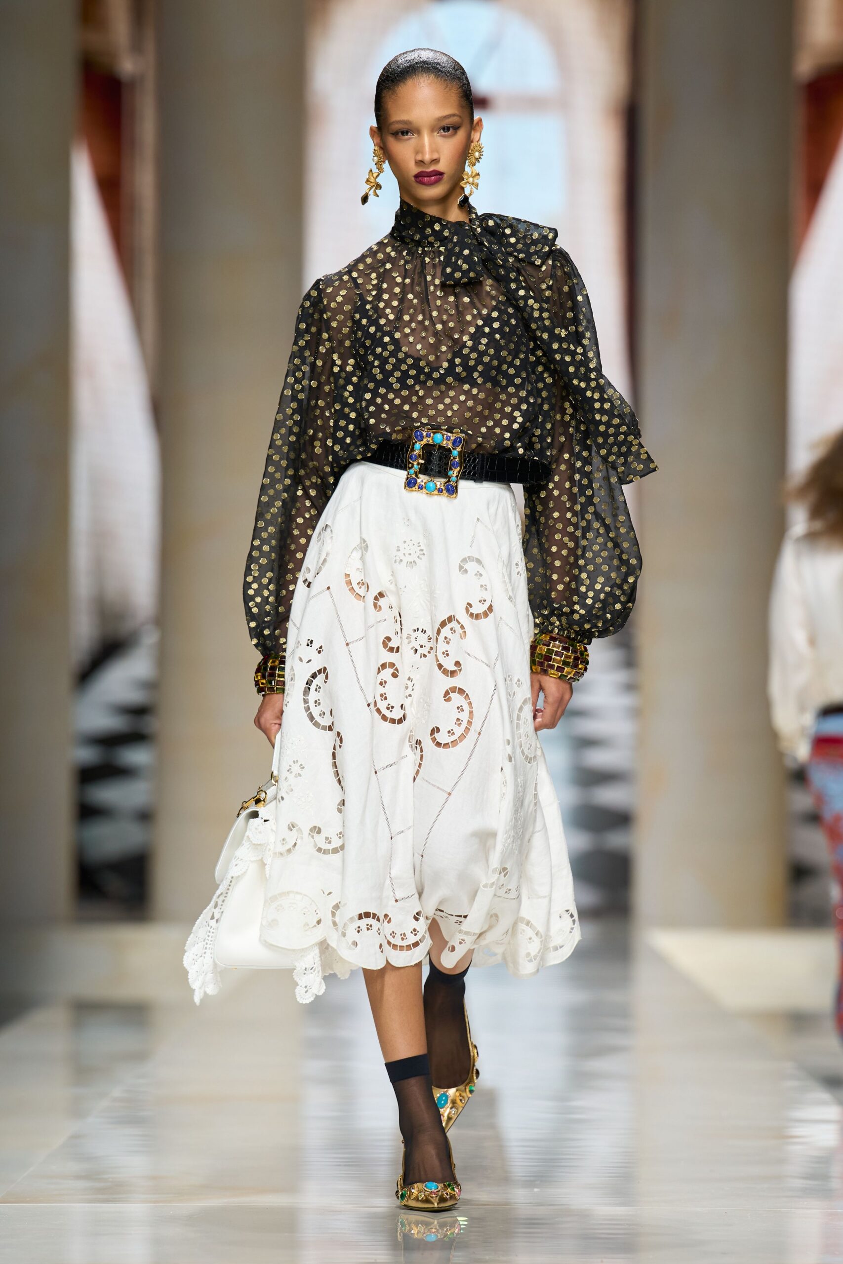 white leather embellished bag