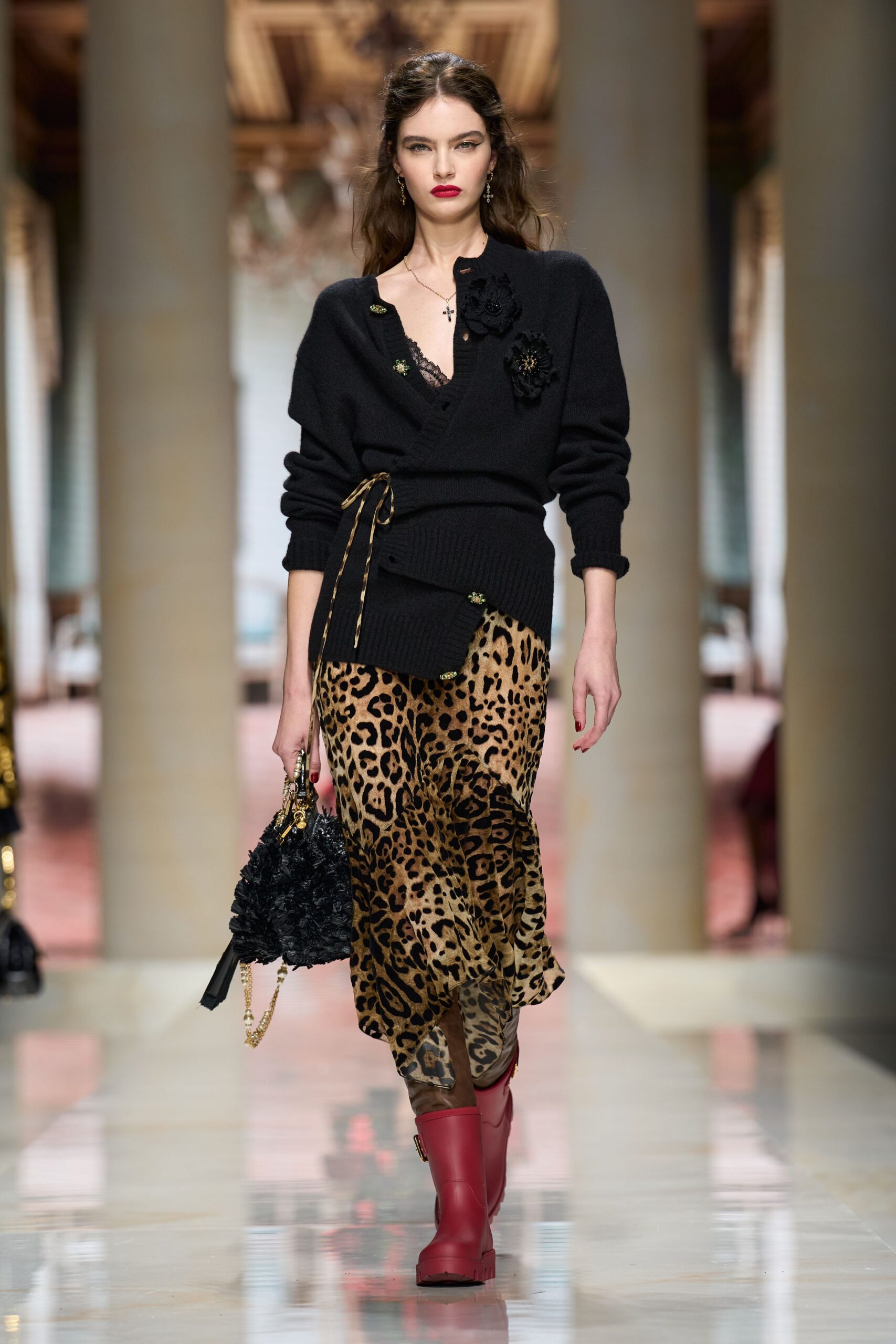 leopard-print slip dress