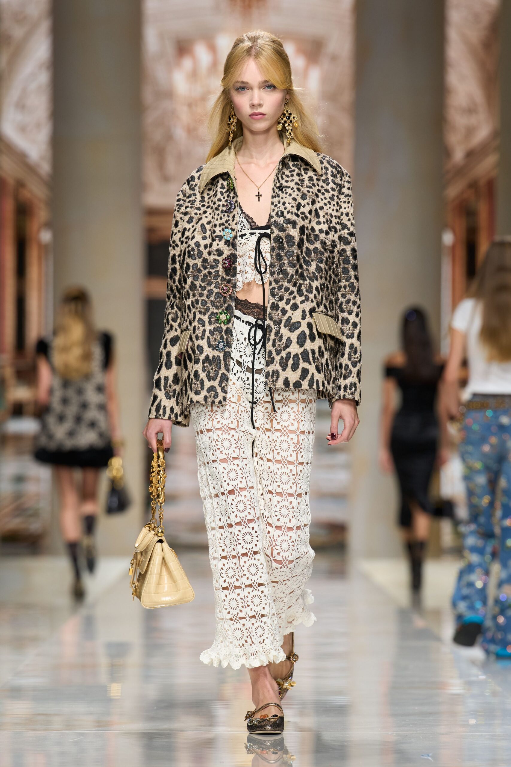 embellished leopard jacquard jacket