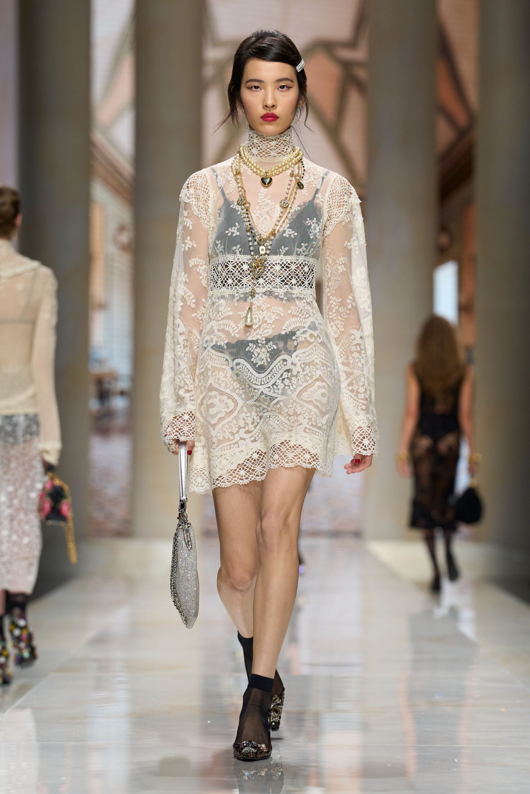sheer floral lace mini dress