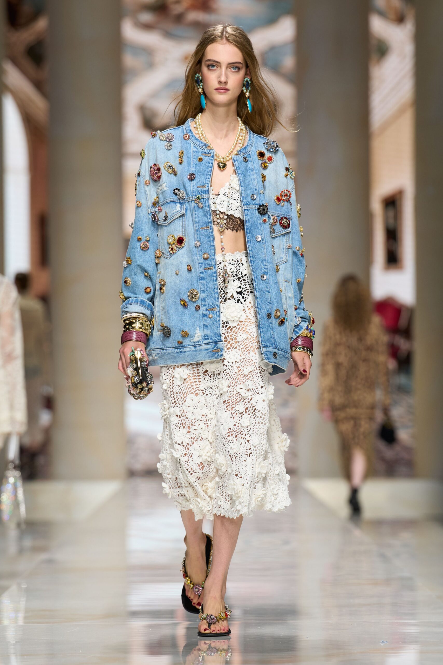 jeweled oversized denim jacket
