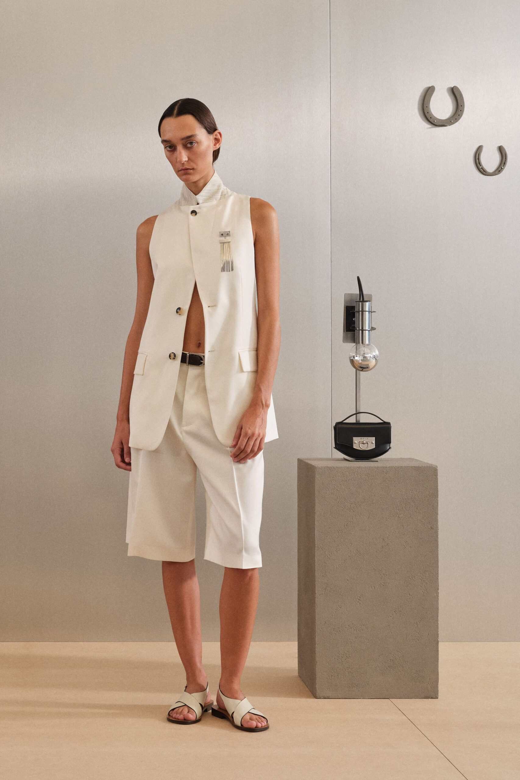 ivory longline waistcoat