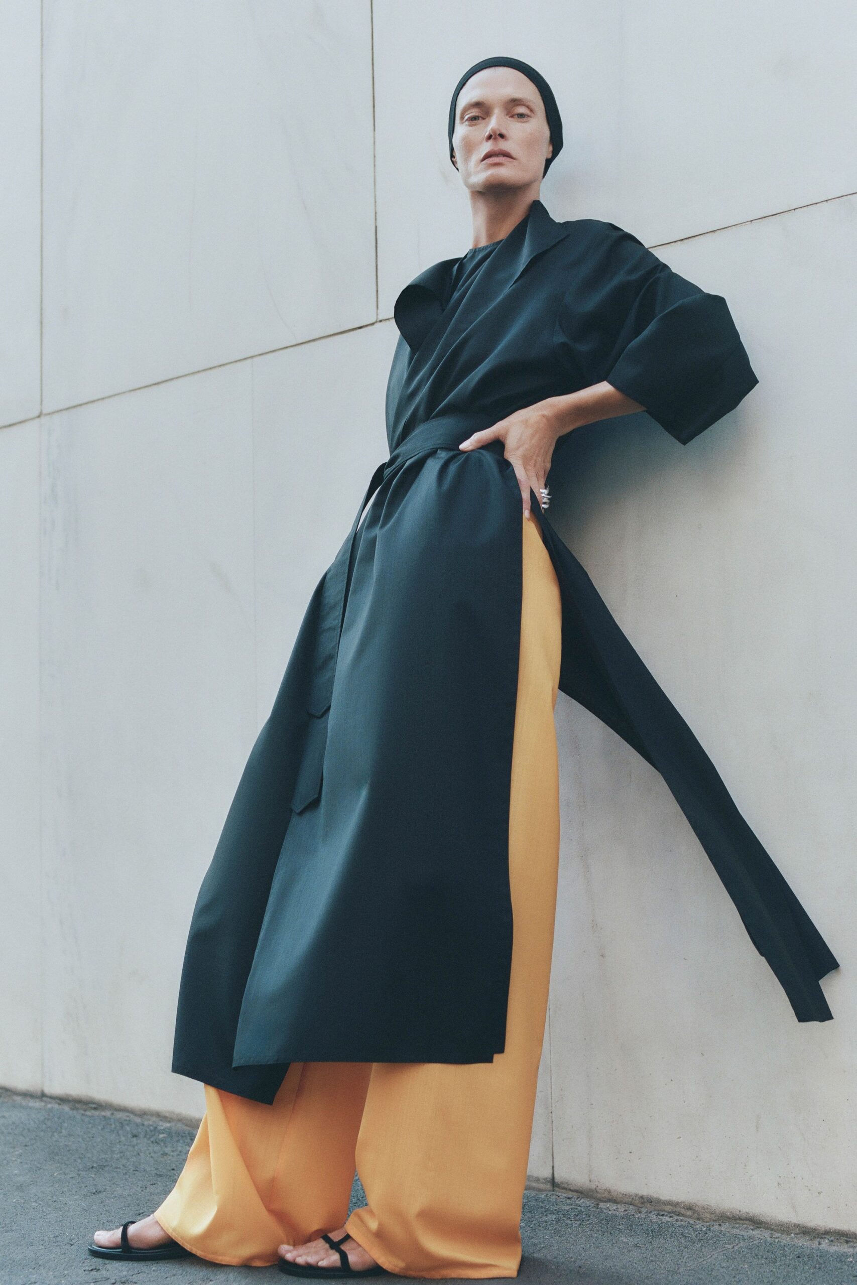 black belted robe coat
