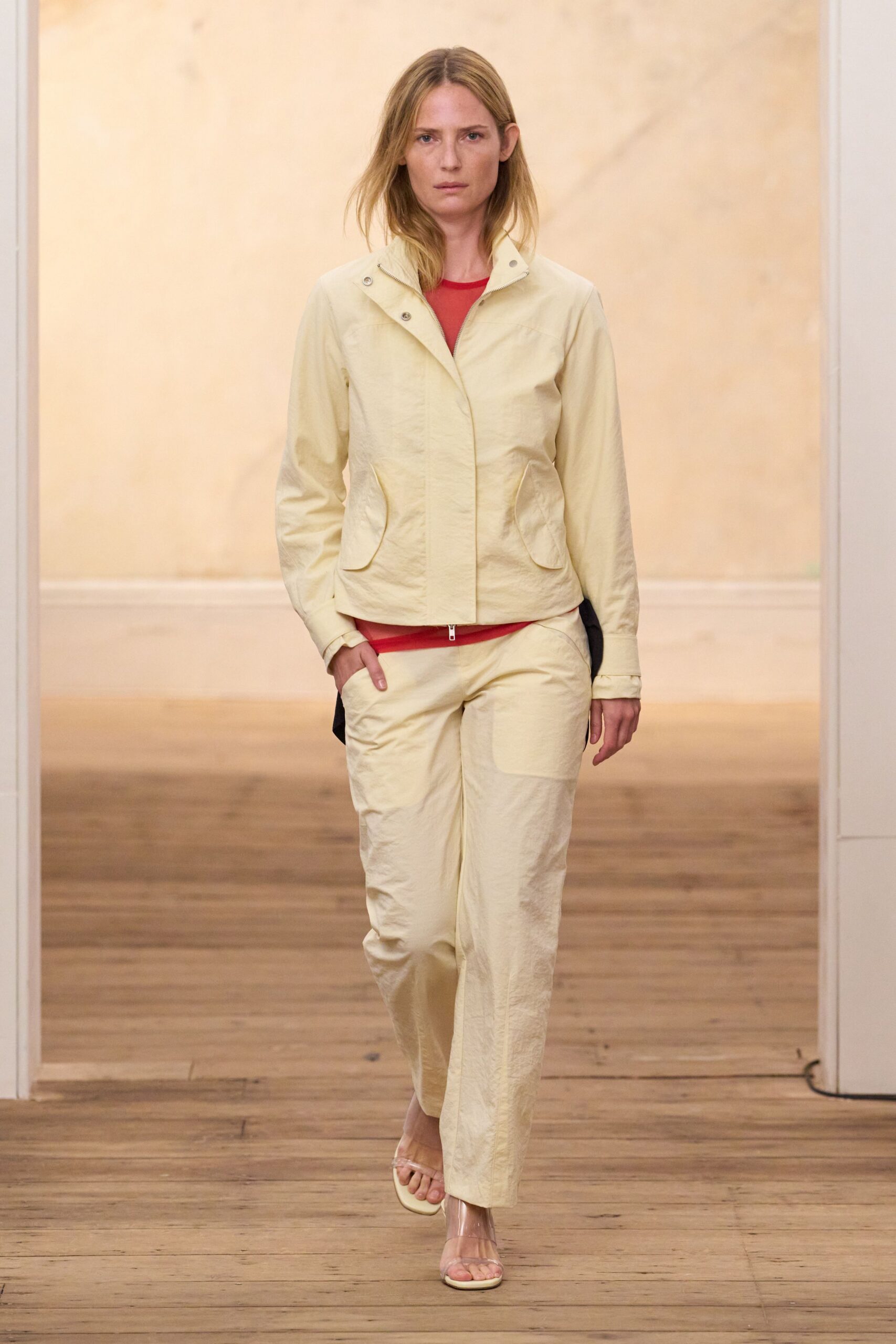 ivory stand-collar zip jacket