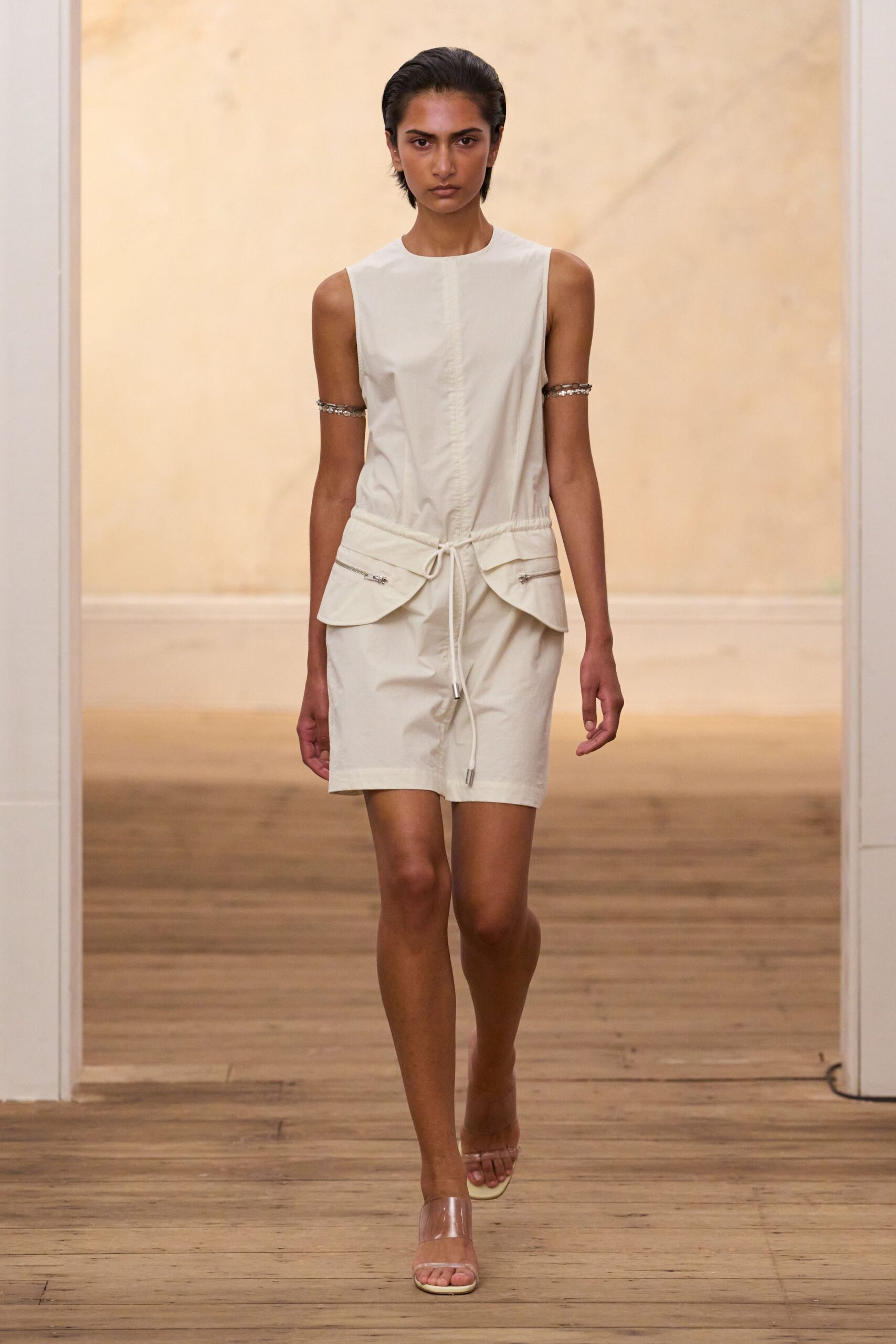 ivory utility mini dress