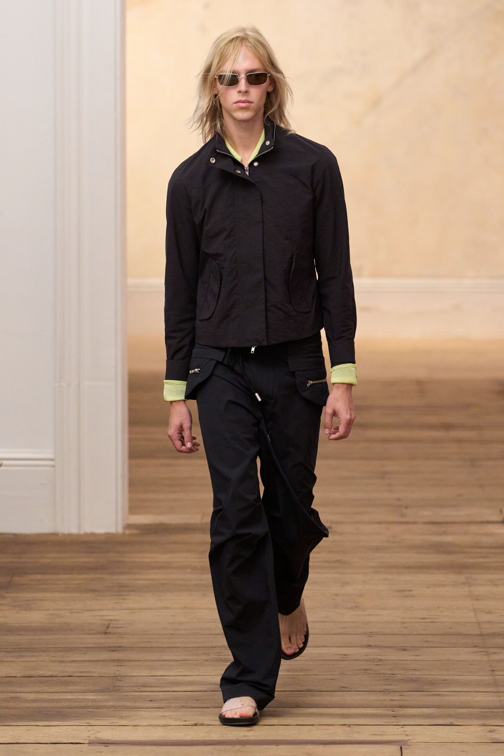 black utility zip-front jacket