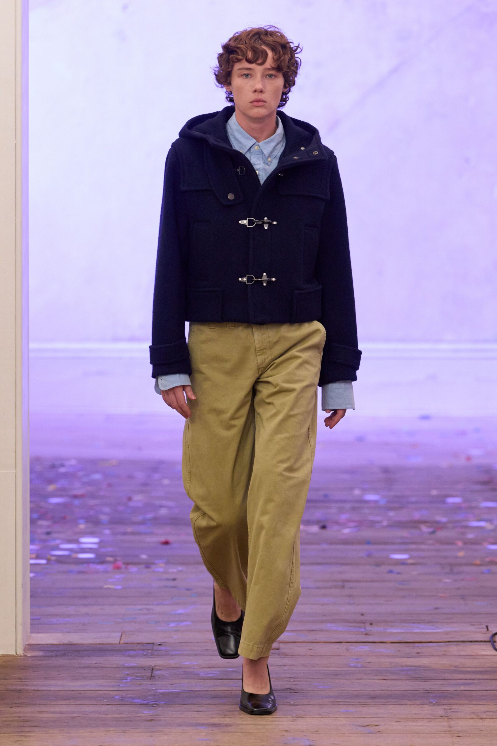 cropped hooded duffle jacket