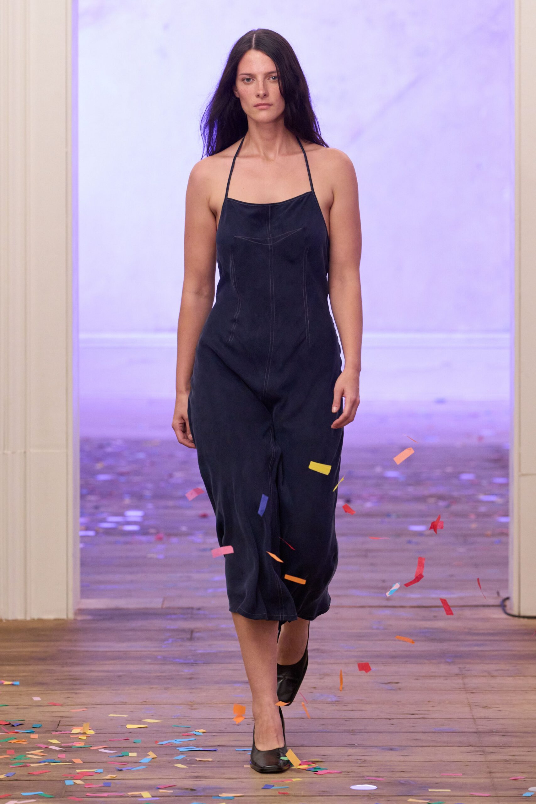 halter satin jumpsuit