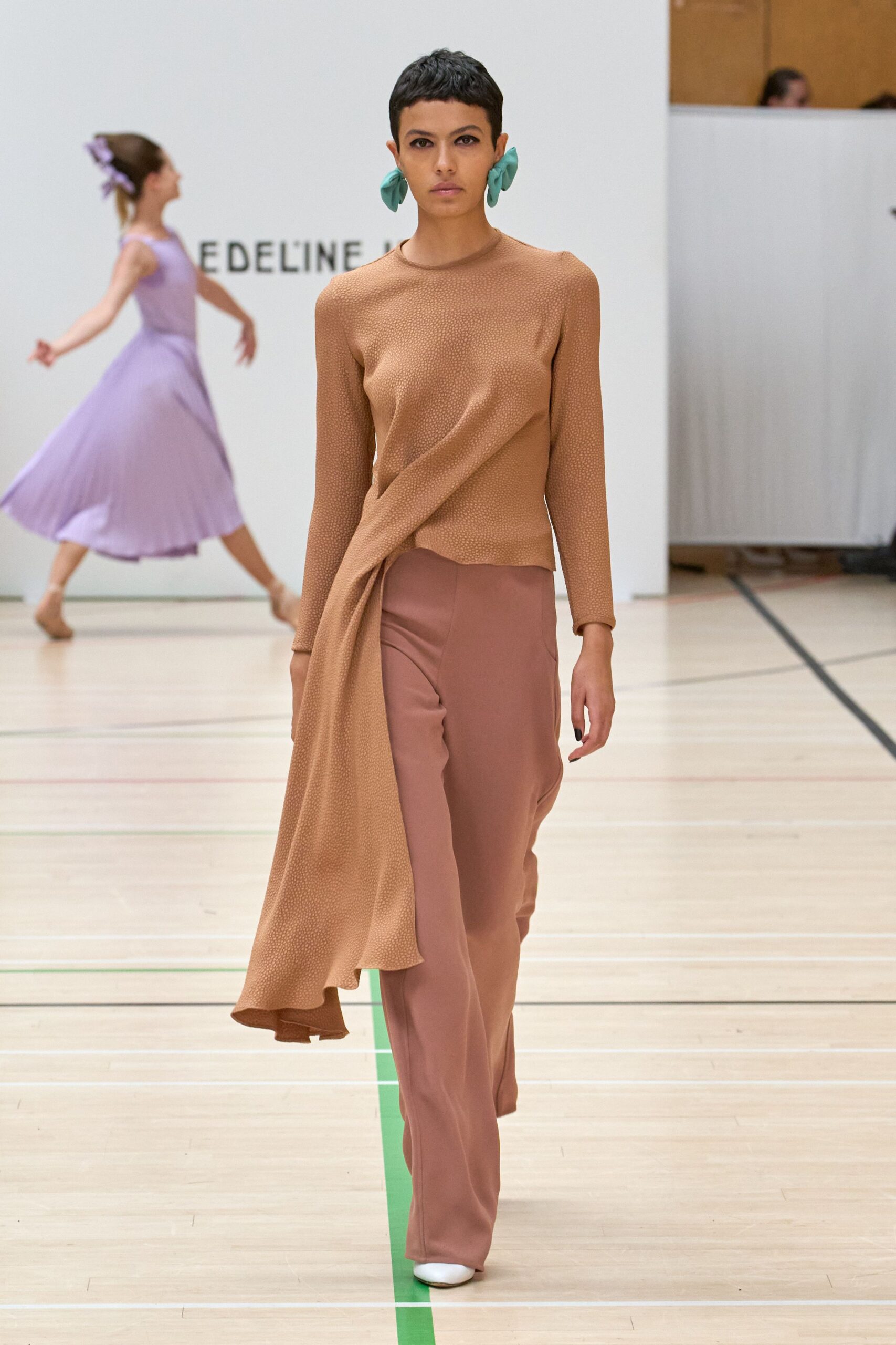 asymmetric draped knit top