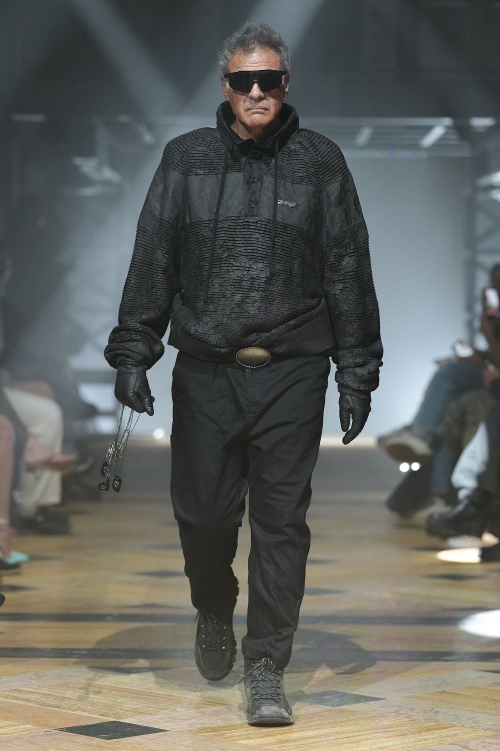 black leather buckled belt