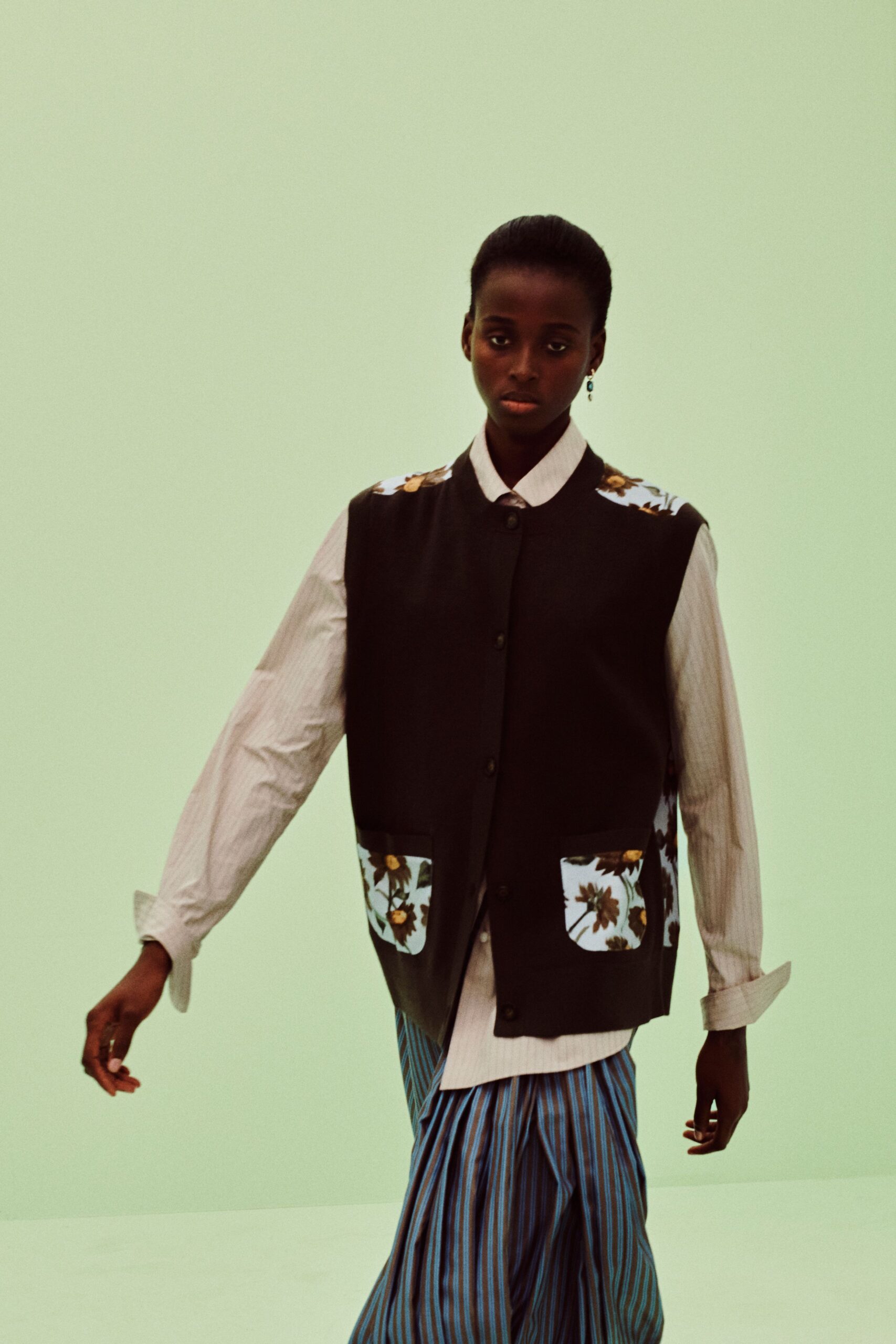 floral pocket utility vest
