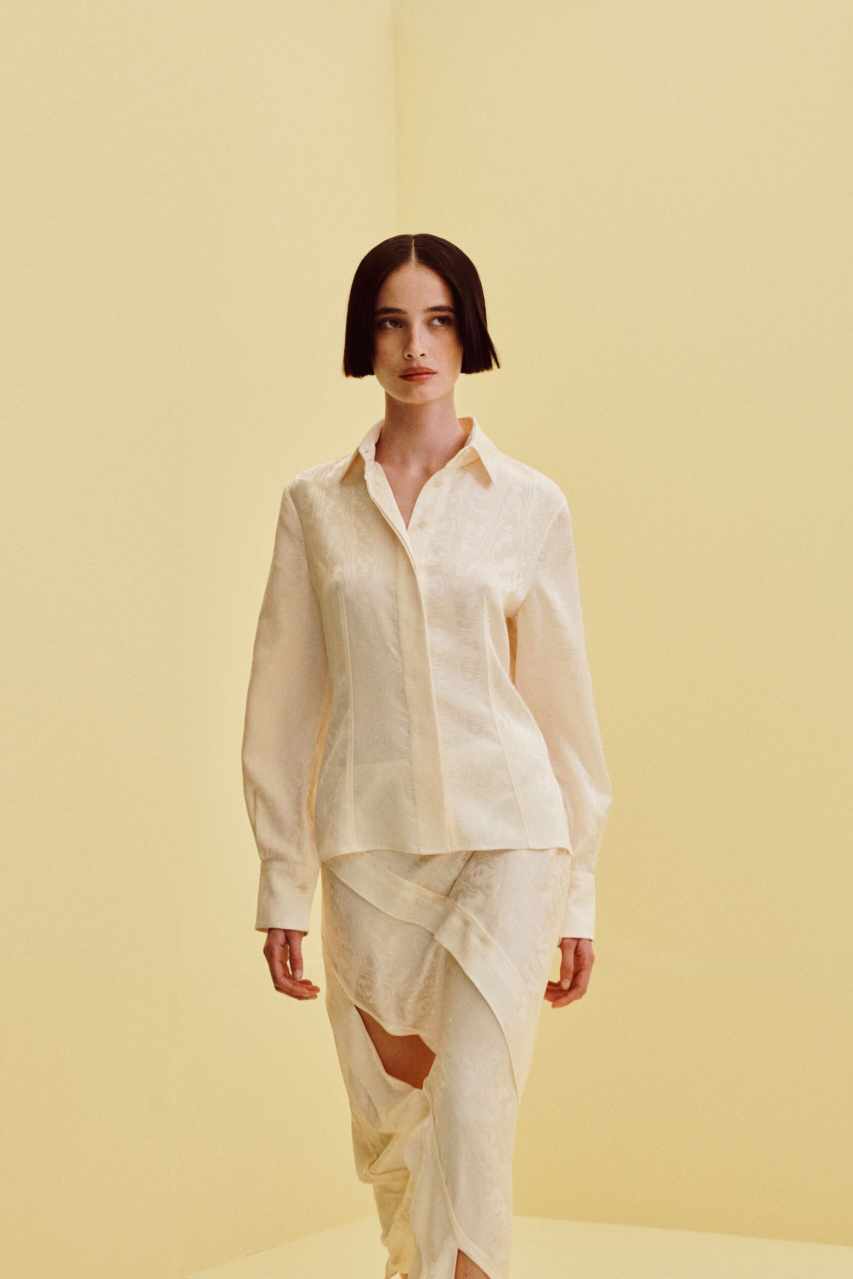 sheer ivory organza shirt