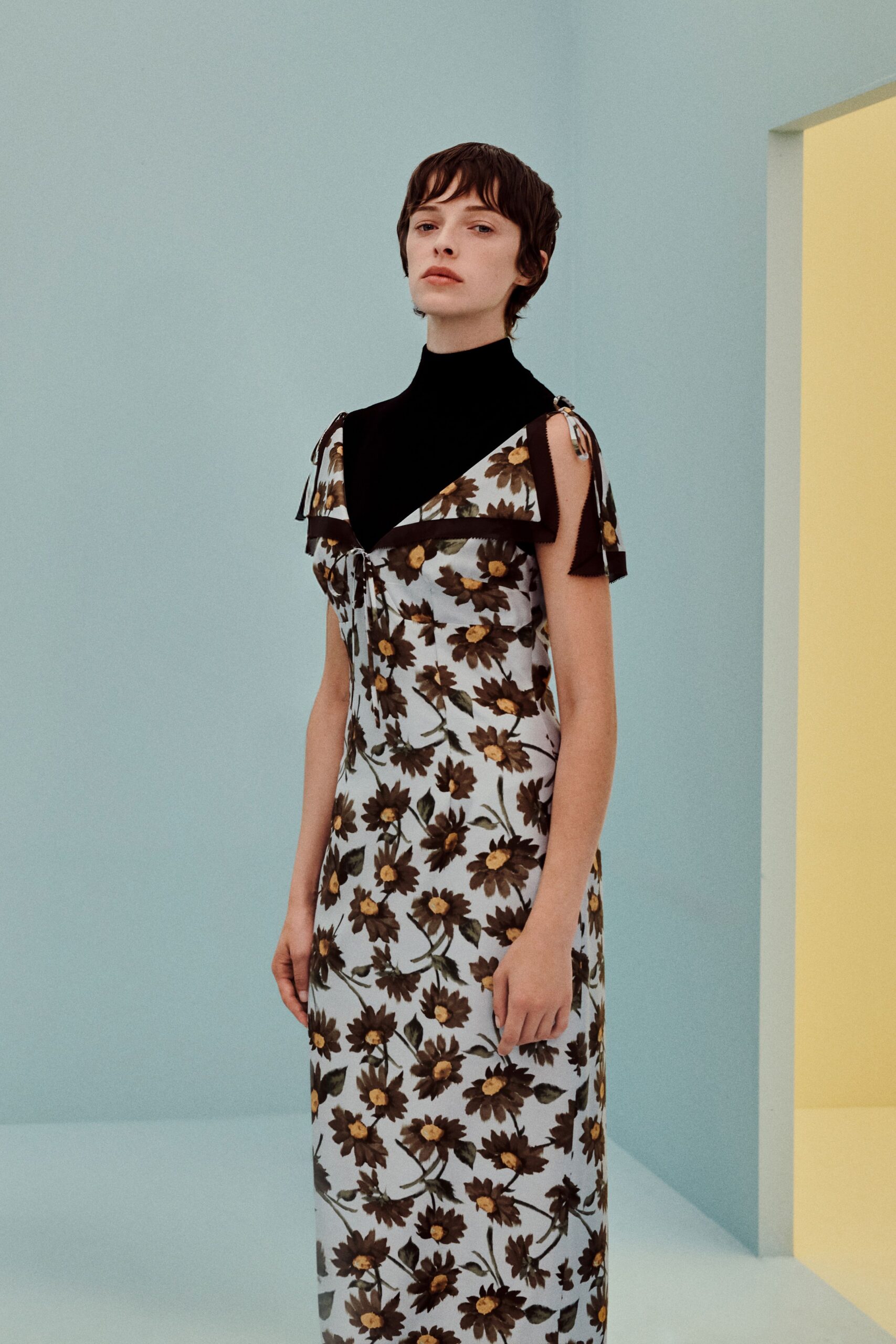 brown floral slip-style maxi dress
