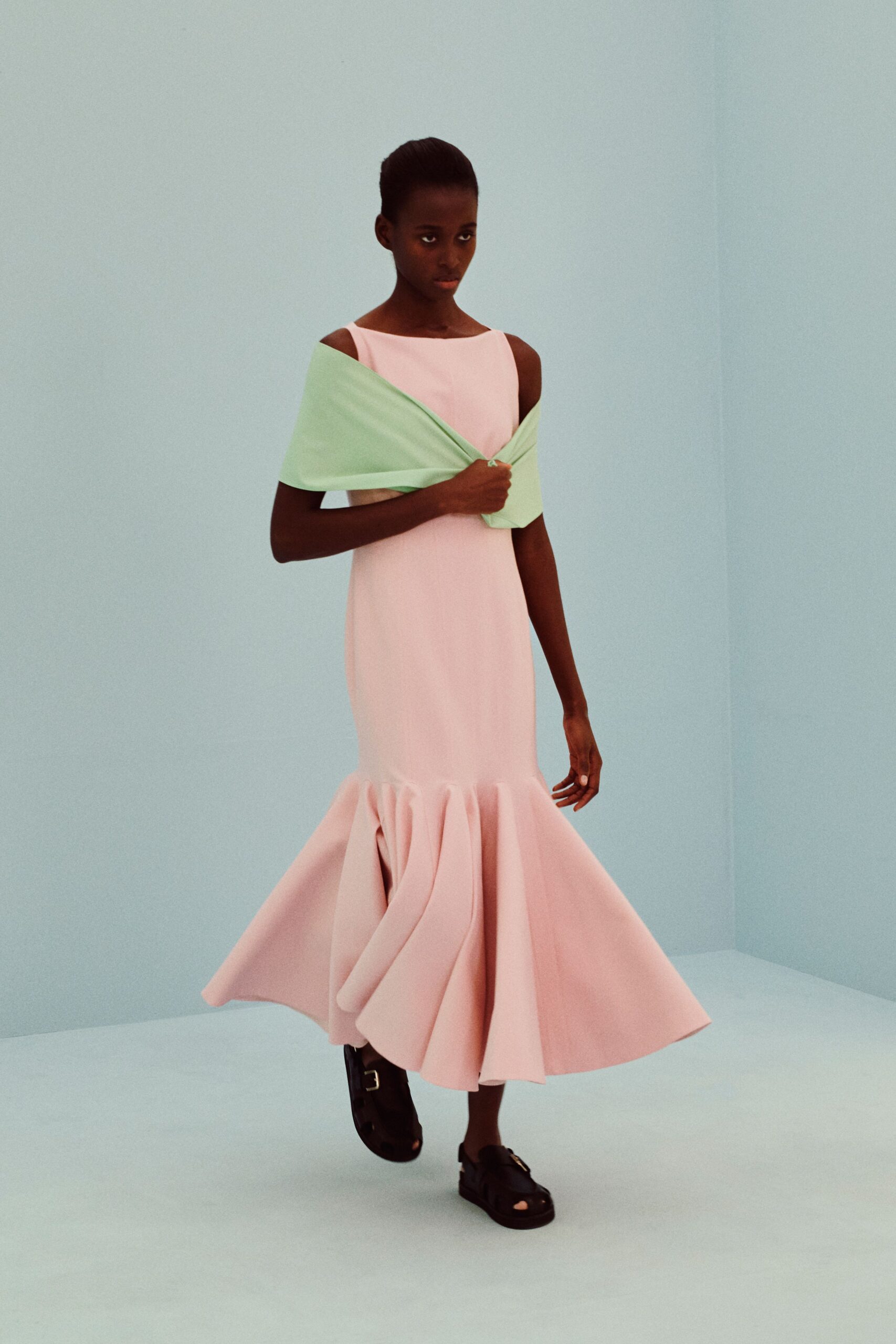 pink mermaid maxi dress