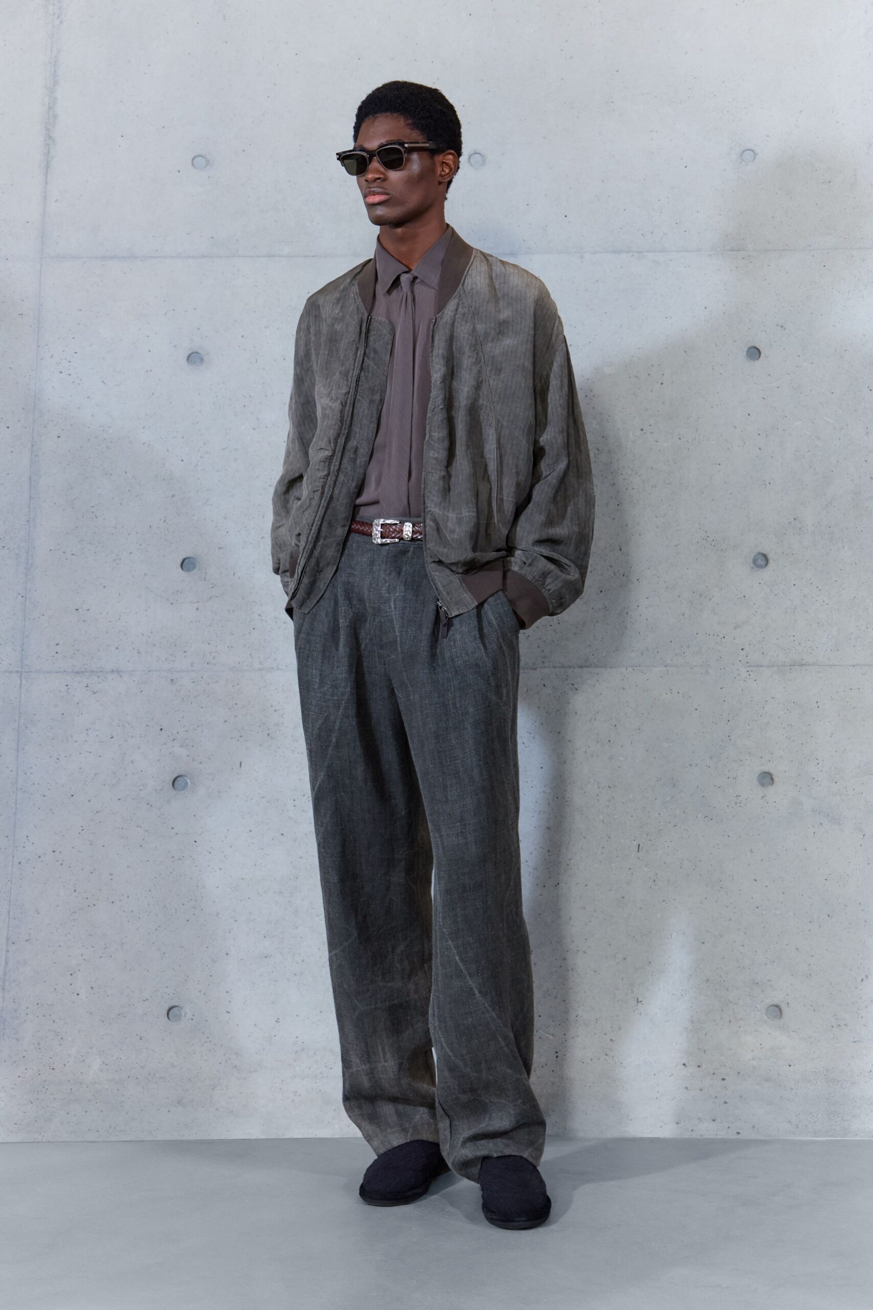 gray bomber jacket