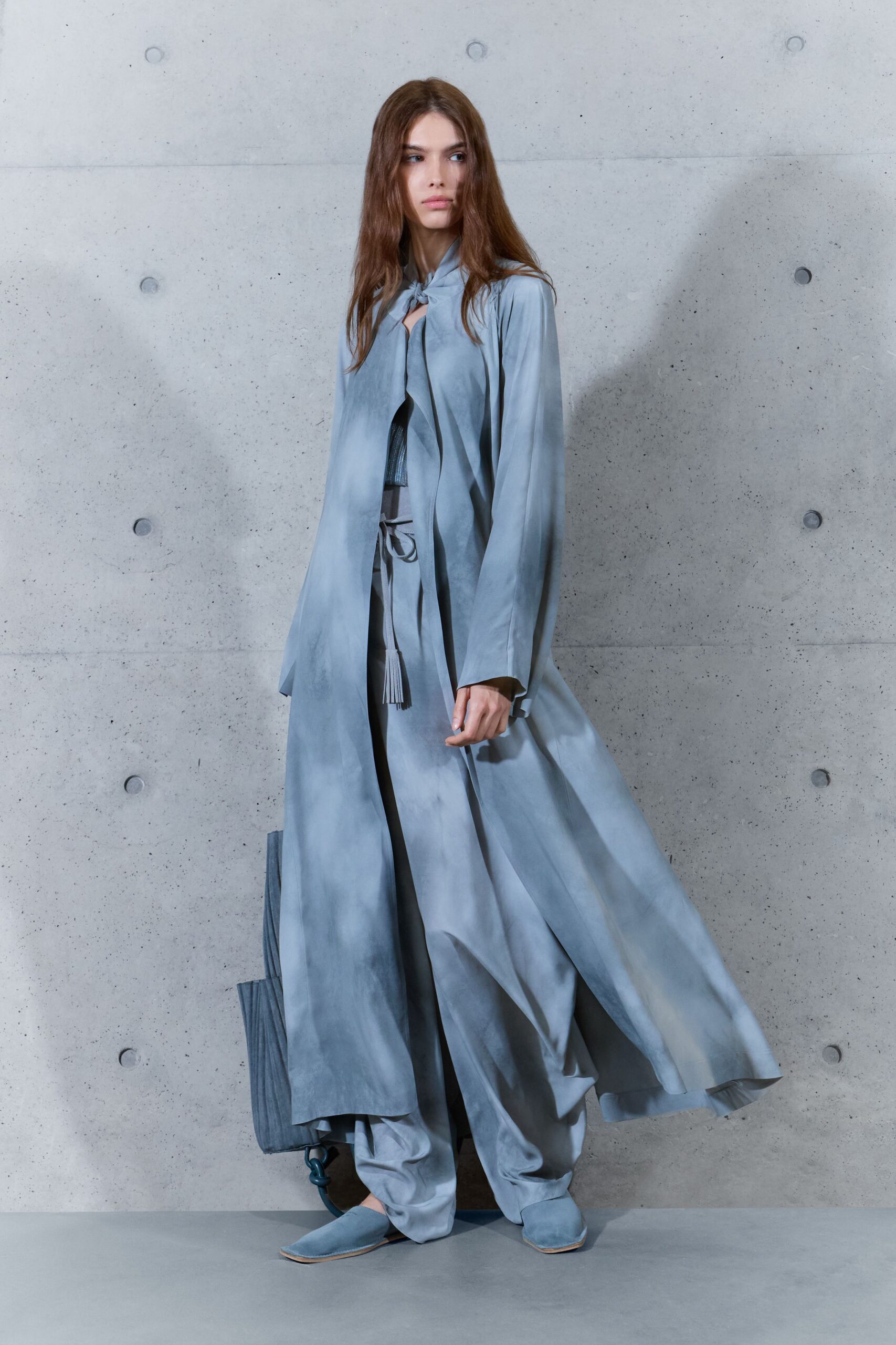 powder blue duster coat