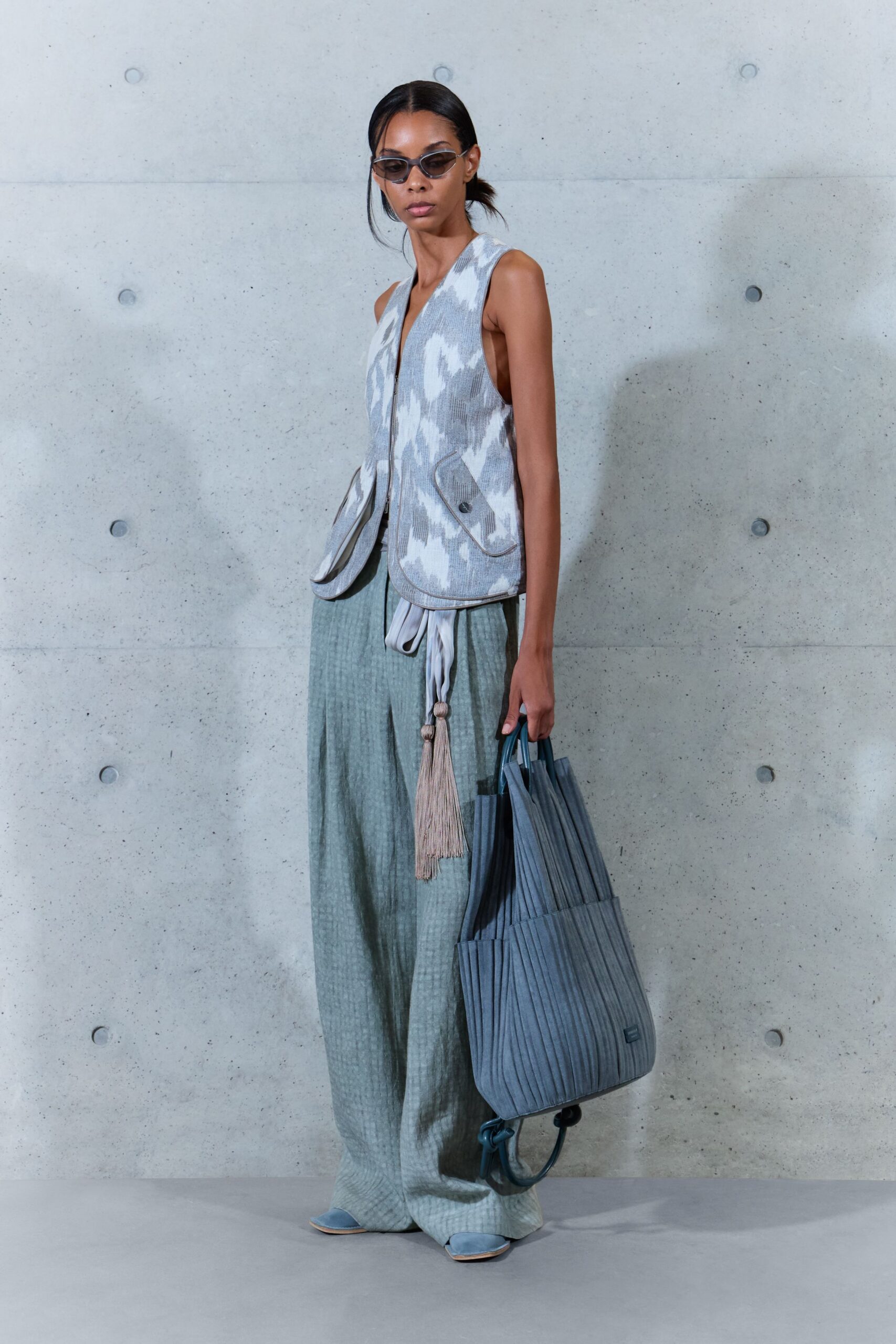 zip-front printed utility vest