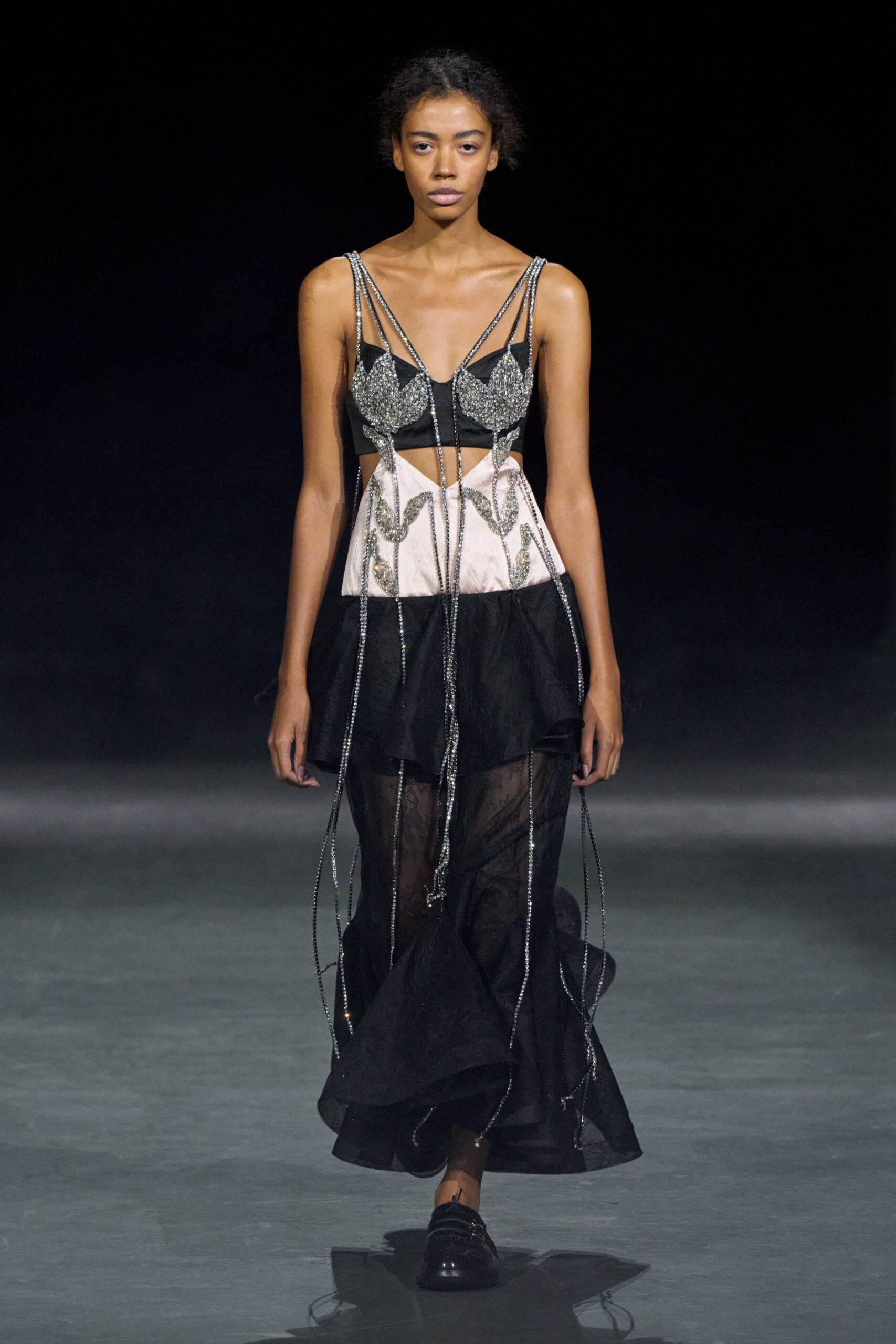 beaded cutout evening gown
