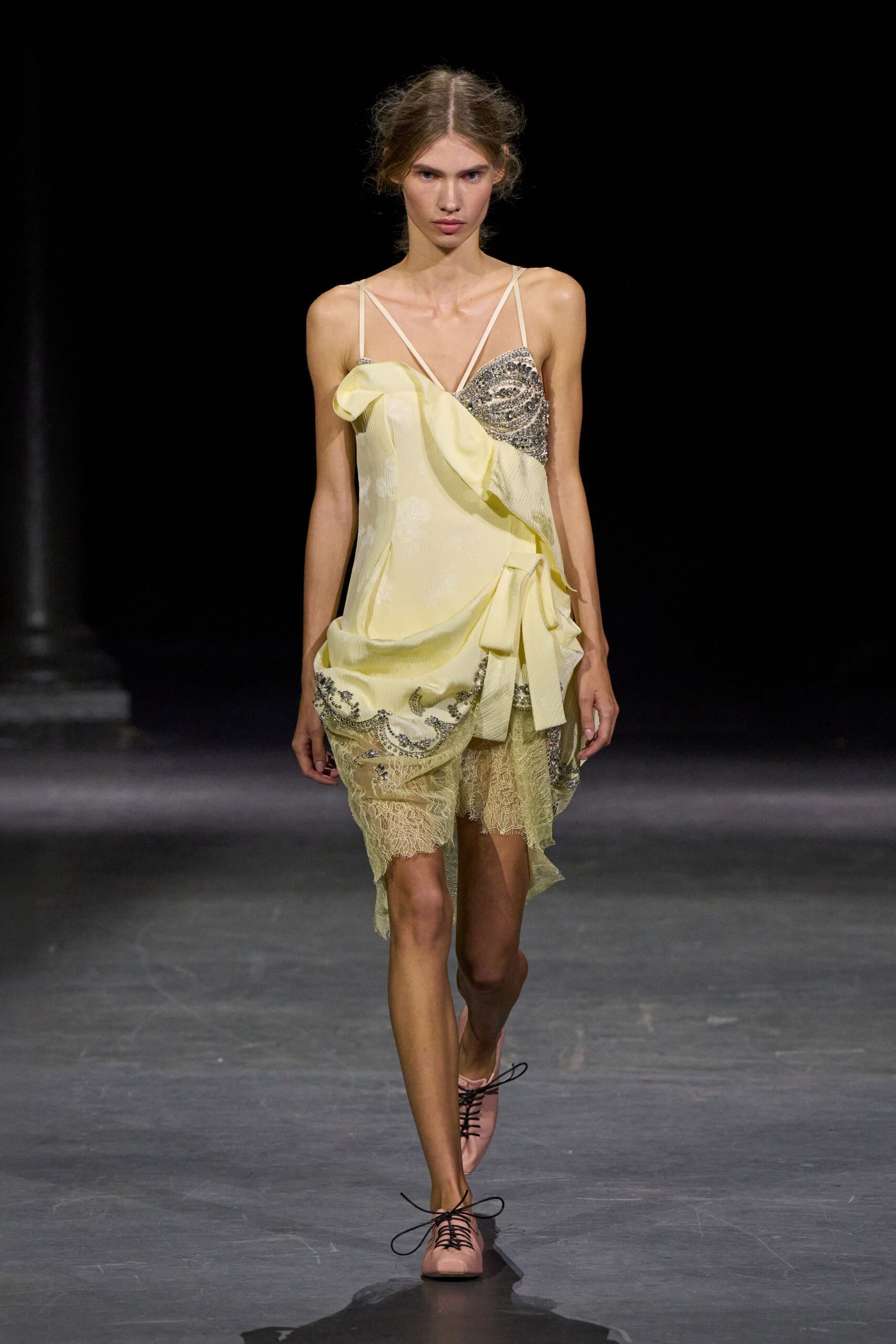 beaded asymmetric chiffon slip dress