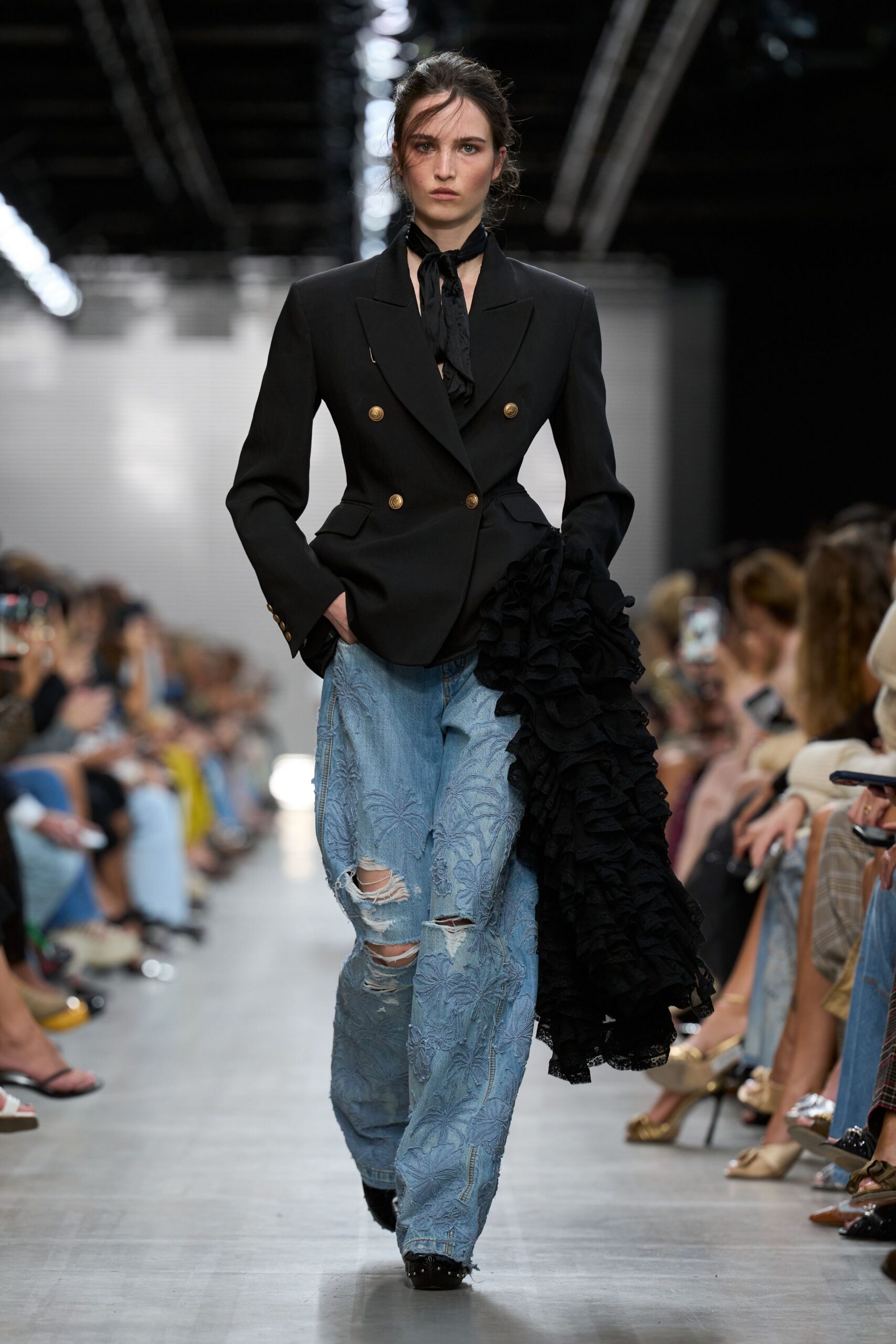 double-breasted black blazer