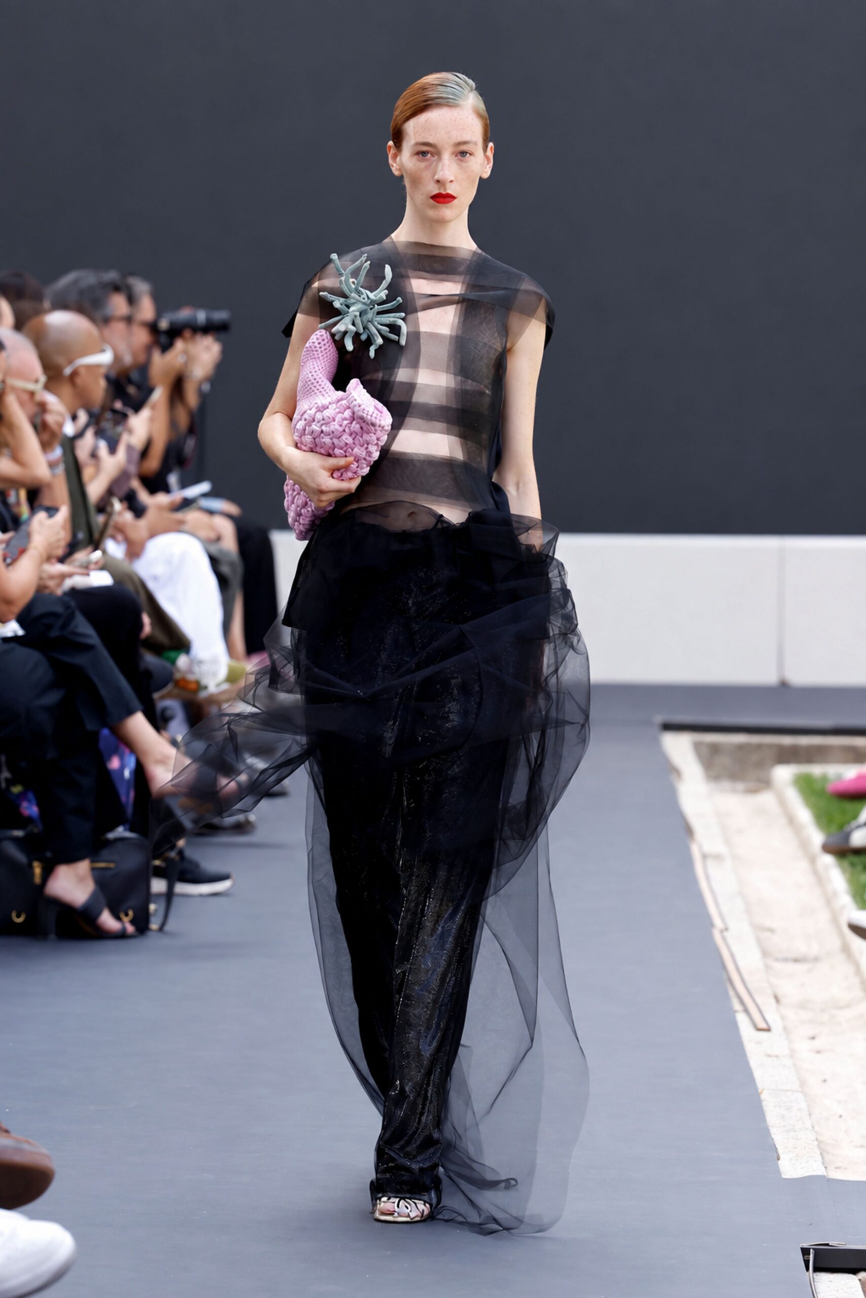 sheer plaid organza top