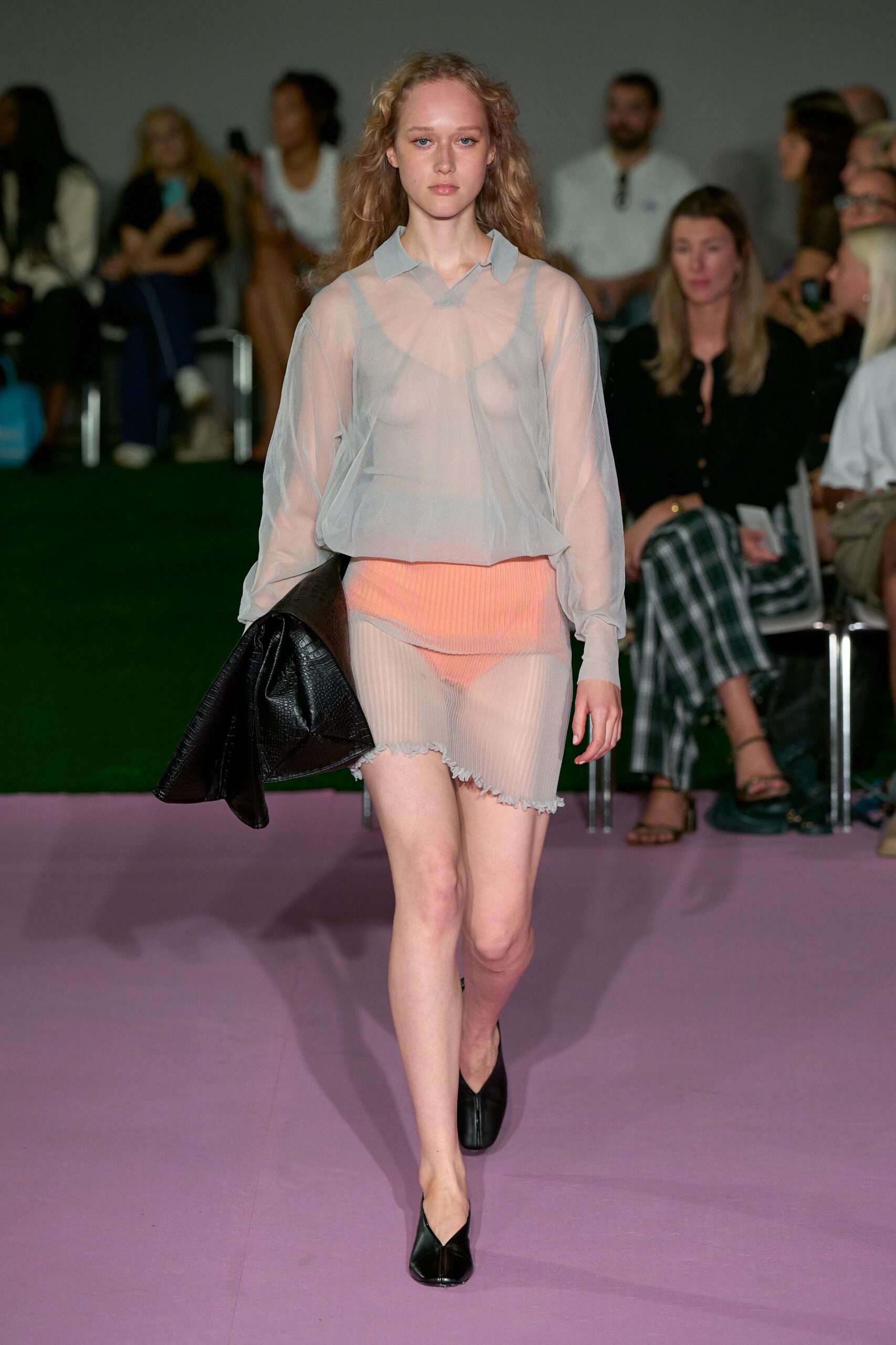sheer collared chiffon blouse