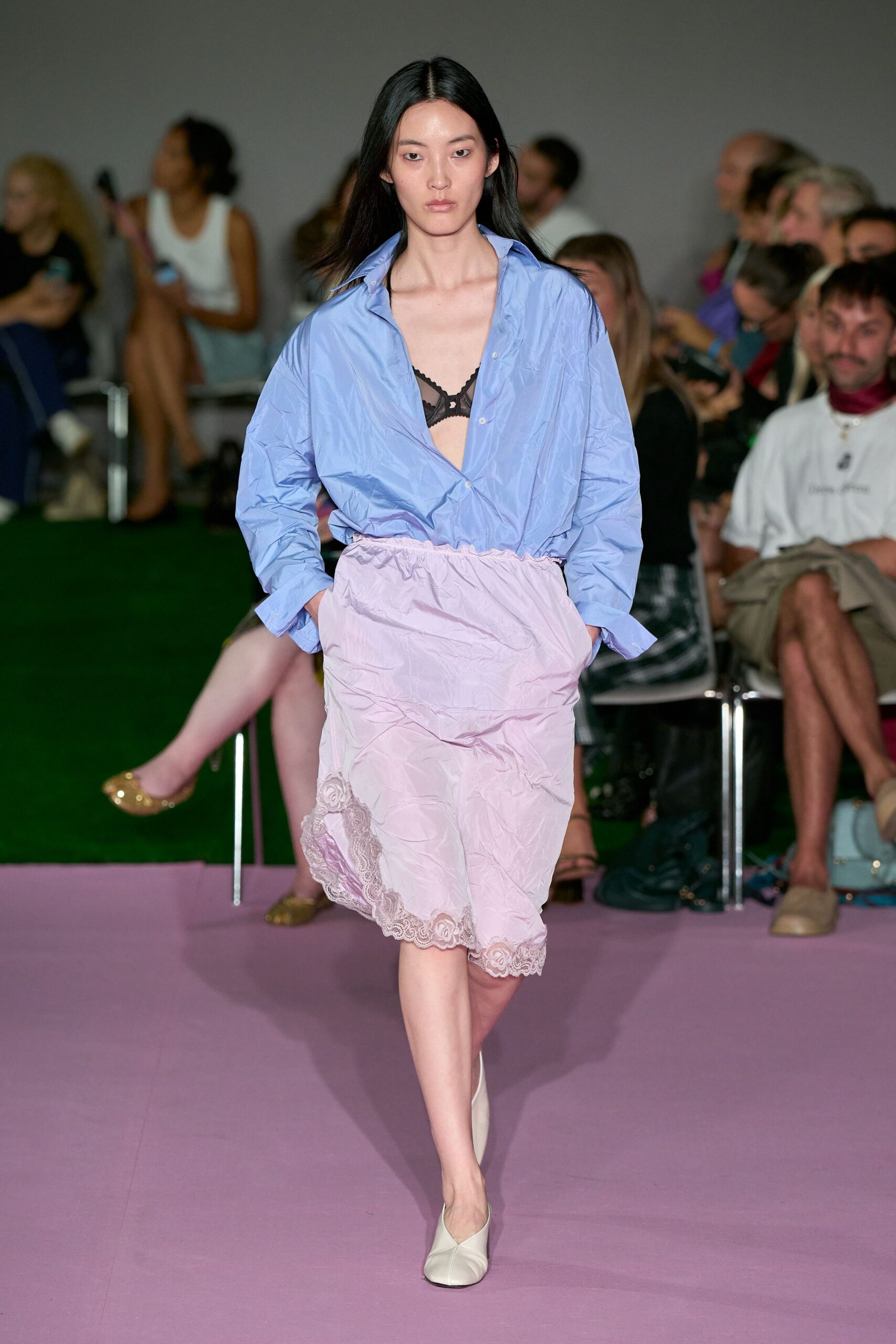 blue unknown long-sleeve collared oversized buttoned shirt