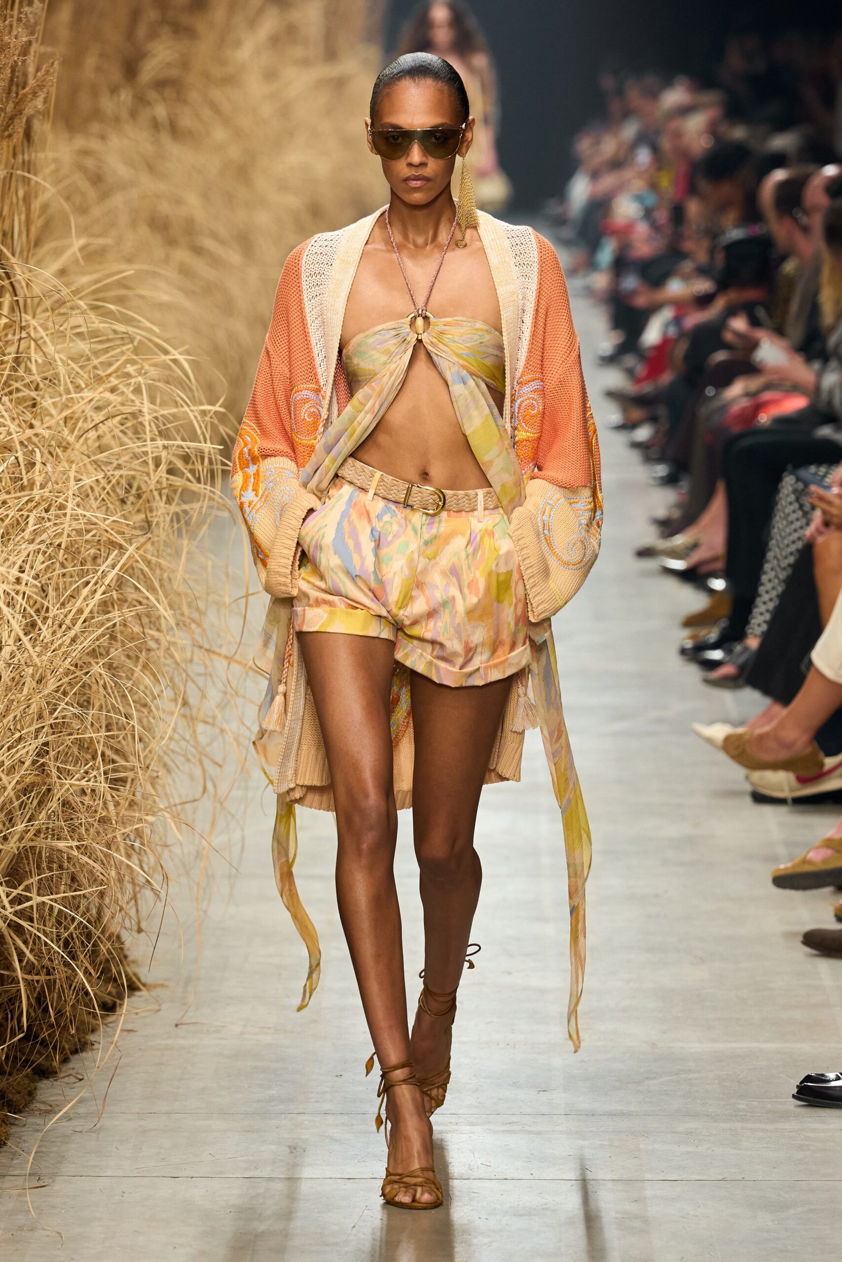 printed scarf-style bandeau top