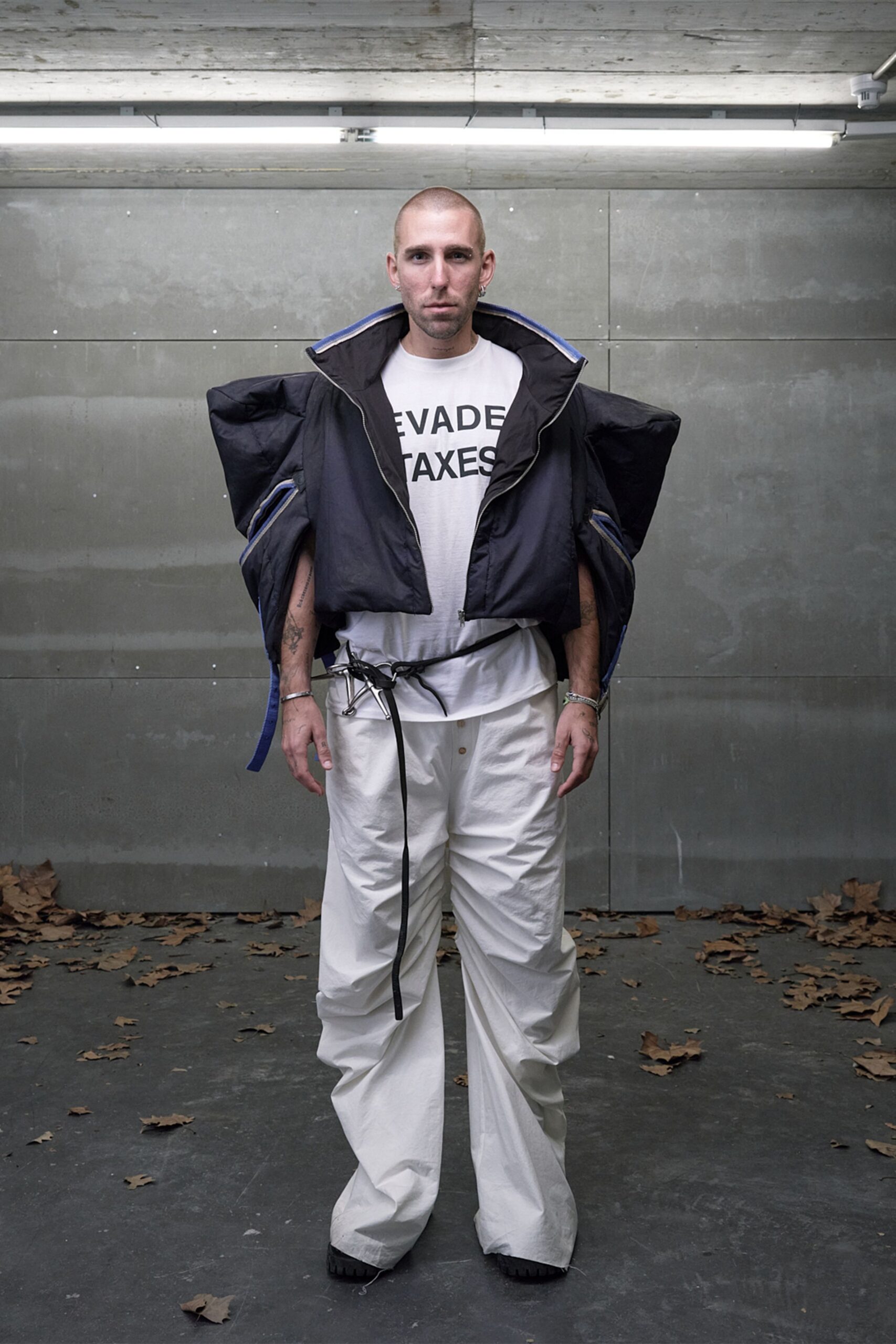 sculptural cropped puffer jacket