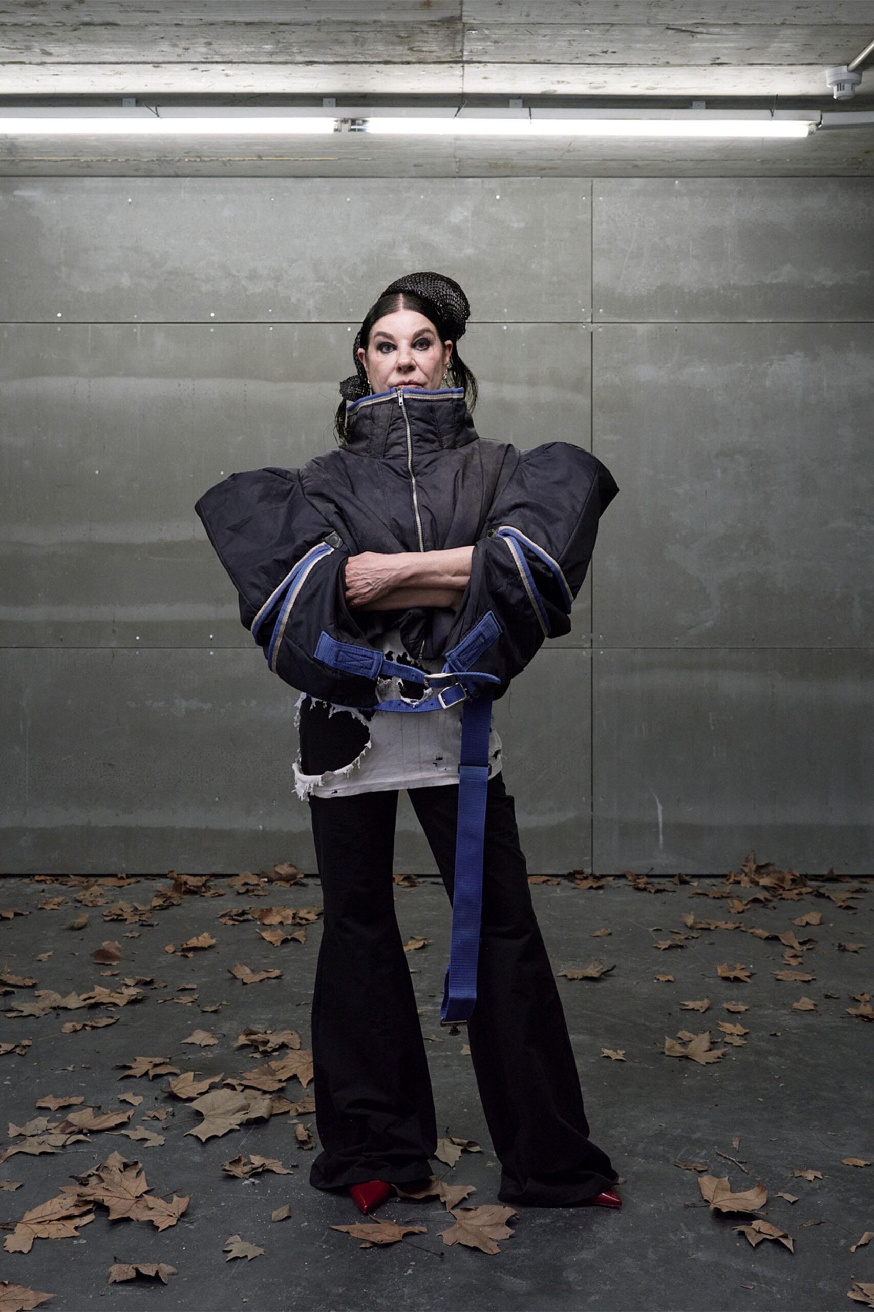 sculptural padded zip-front jacket