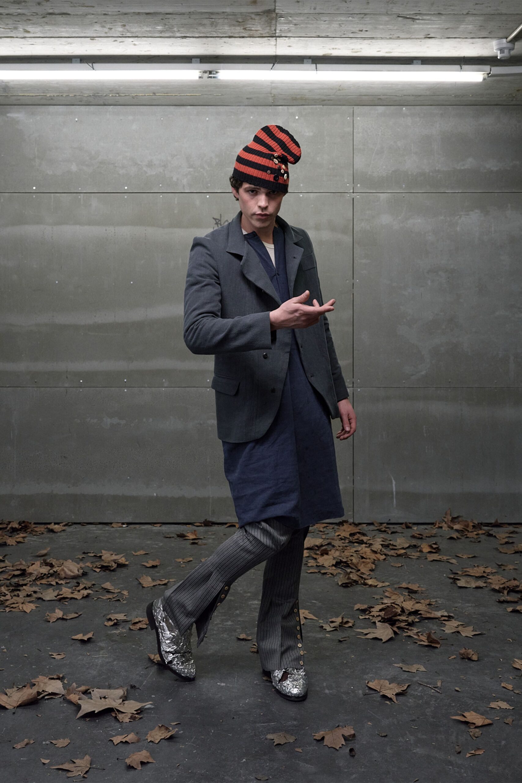 striped slouch beanie