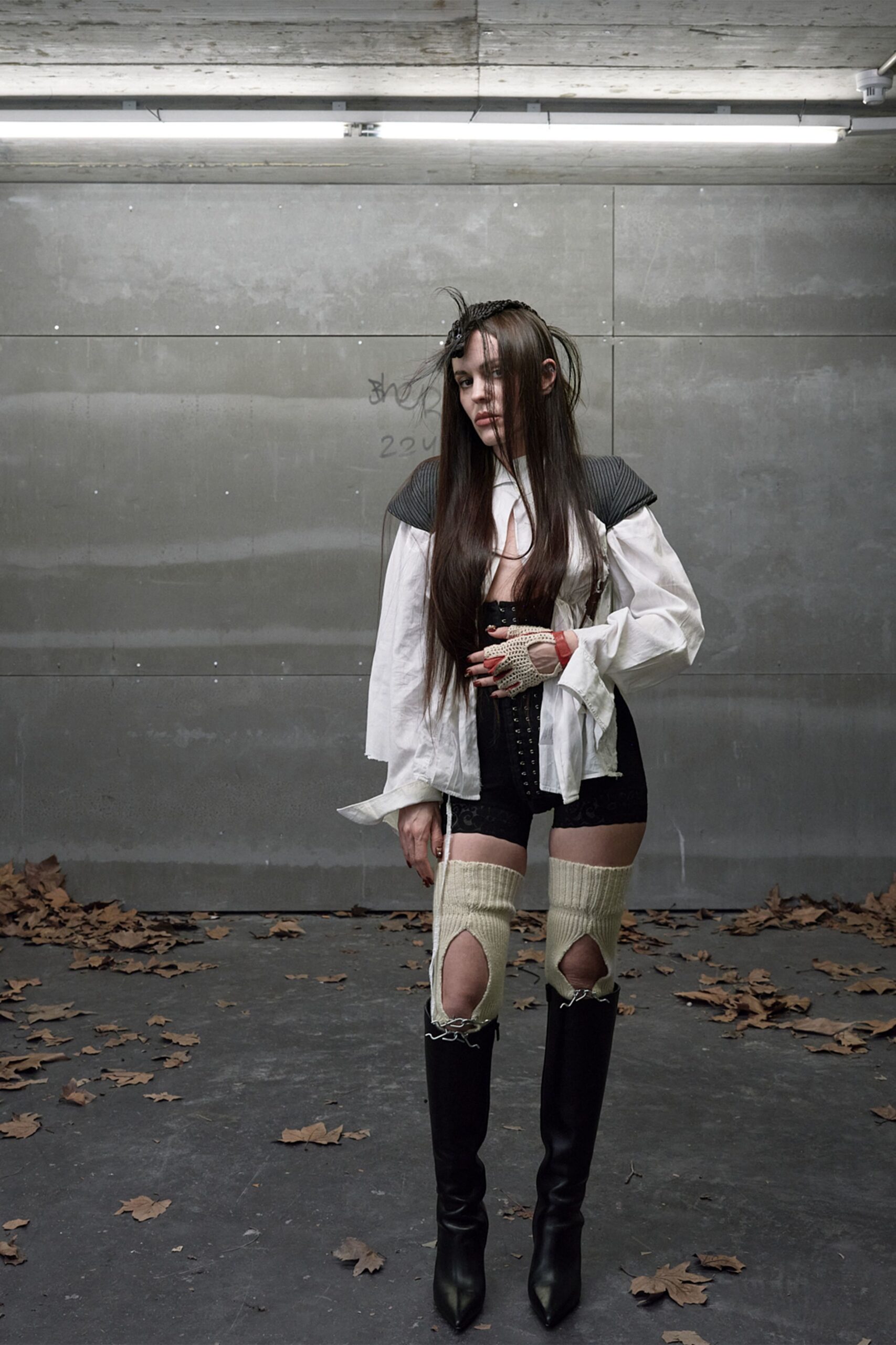 white keyhole blouse with cape shoulders